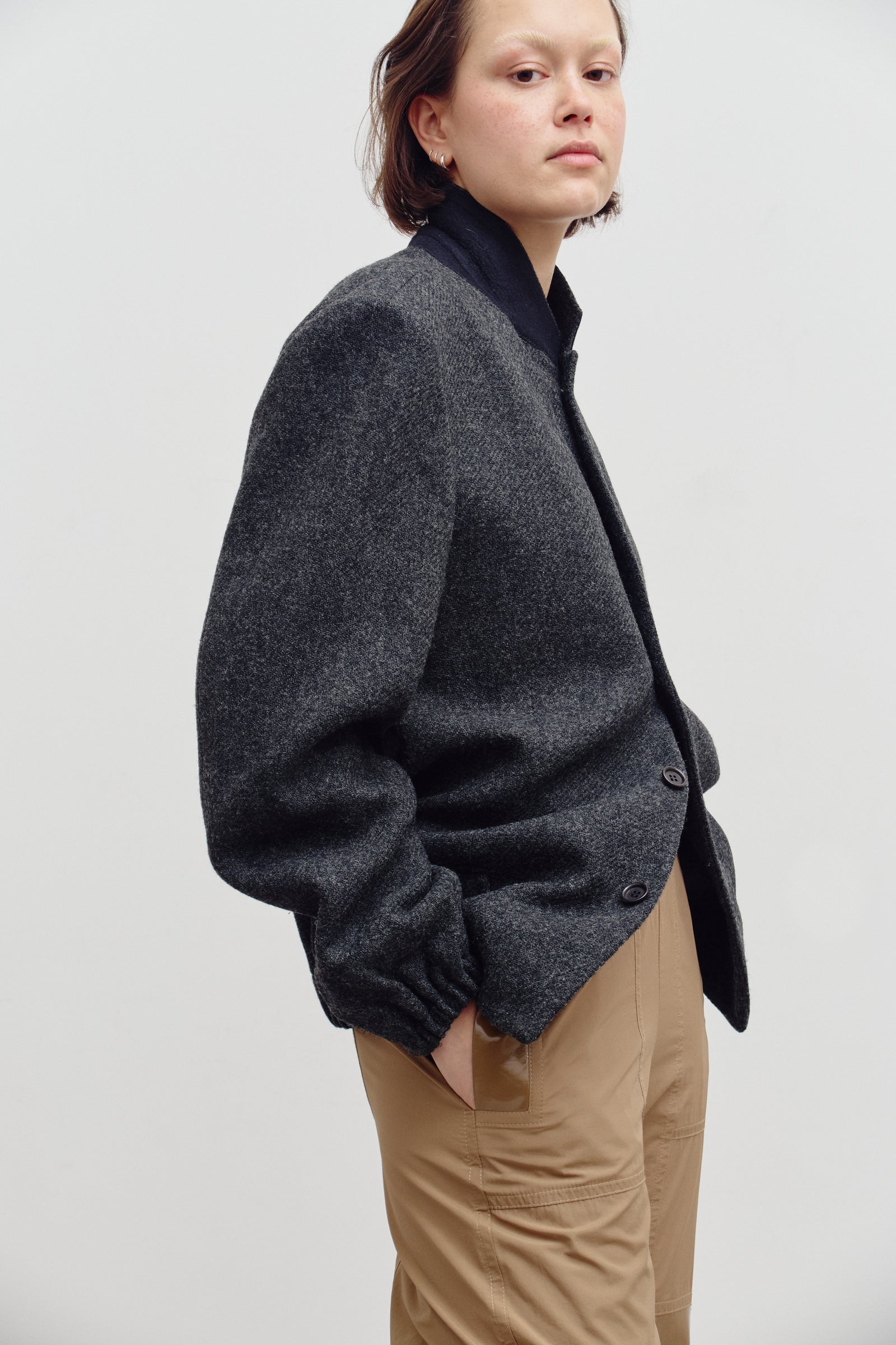 UPCYCLED BOMBER - WOOL (S/M) - ENSO Vintage