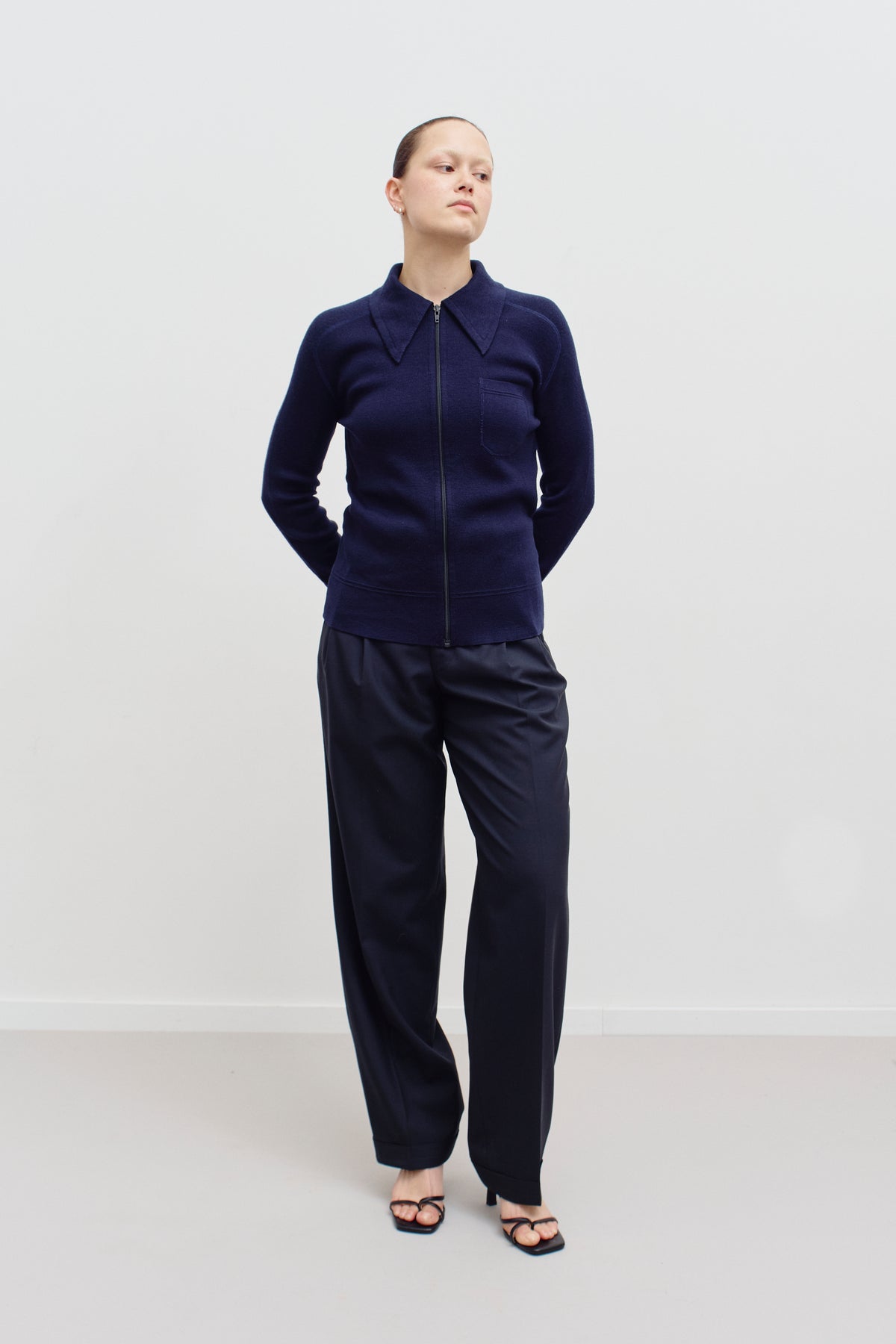 THE NAVY ZIP KNIT (S/M) - ENSO Vintage