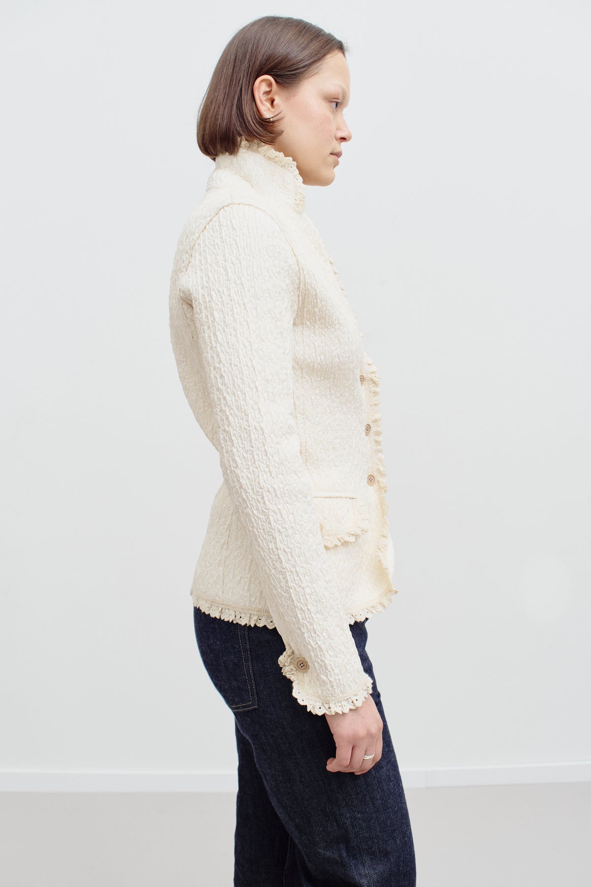 THE CREAM CREPE JACKET (XS/S) - ENSO Vintage