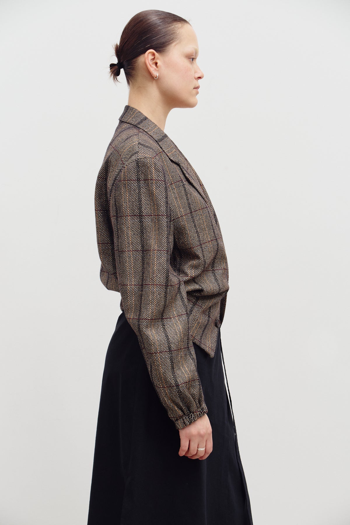 UPCYCLED BOMBER - WOOL CHECKS (S/M) - ENSO Vintage