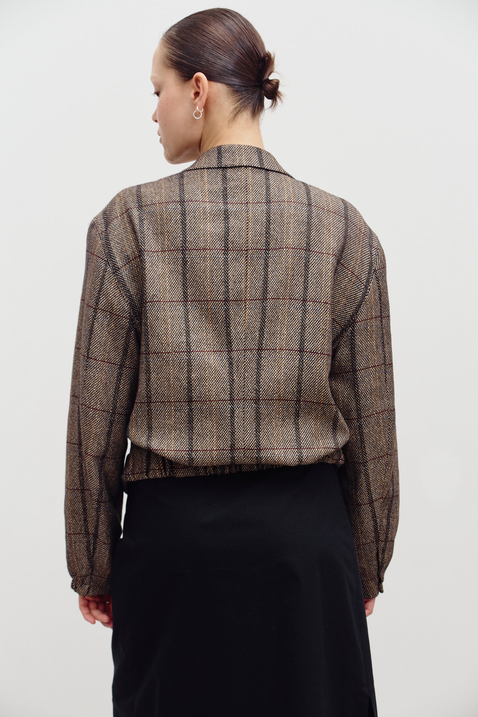 UPCYCLED BOMBER - WOOL CHECKS (S/M) - ENSO Vintage