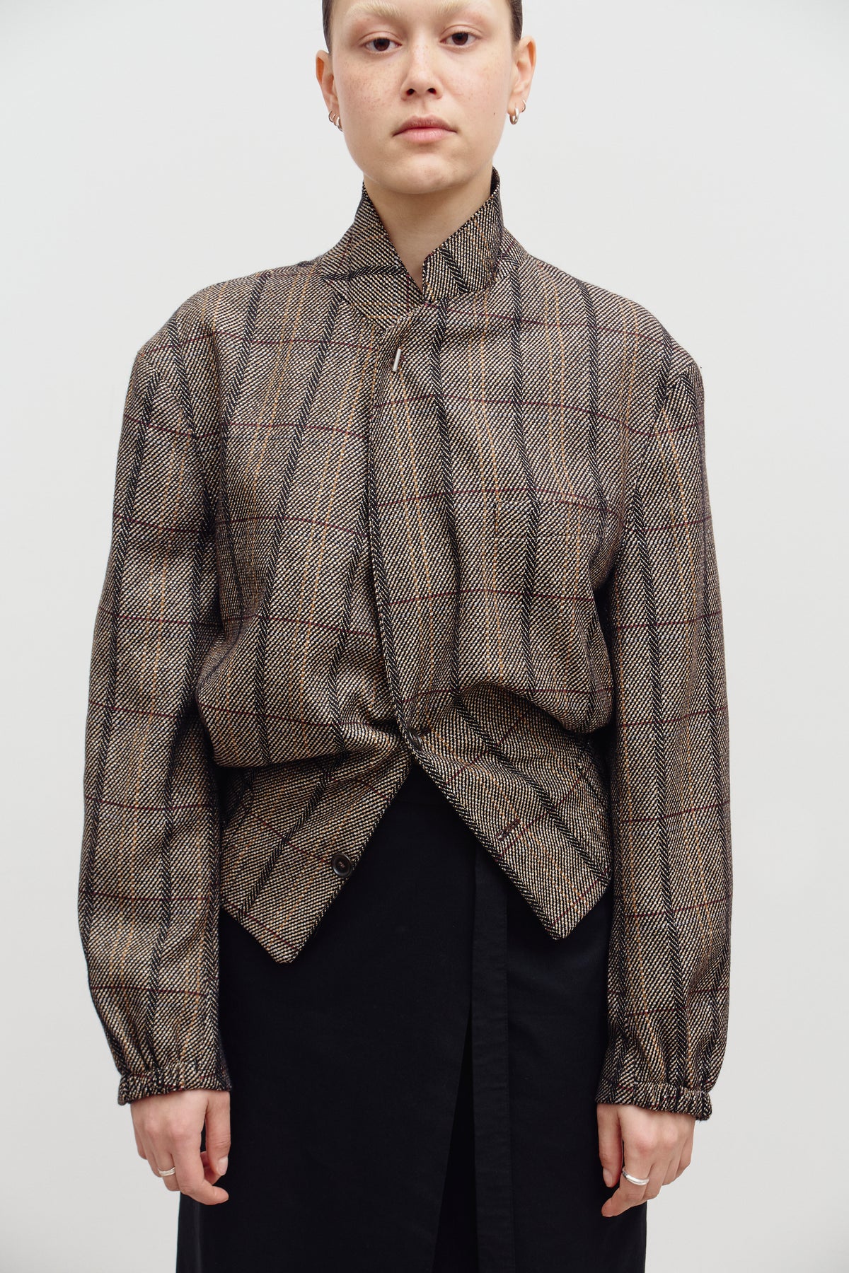 UPCYCLED BOMBER - WOOL CHECKS (S/M) - ENSO Vintage