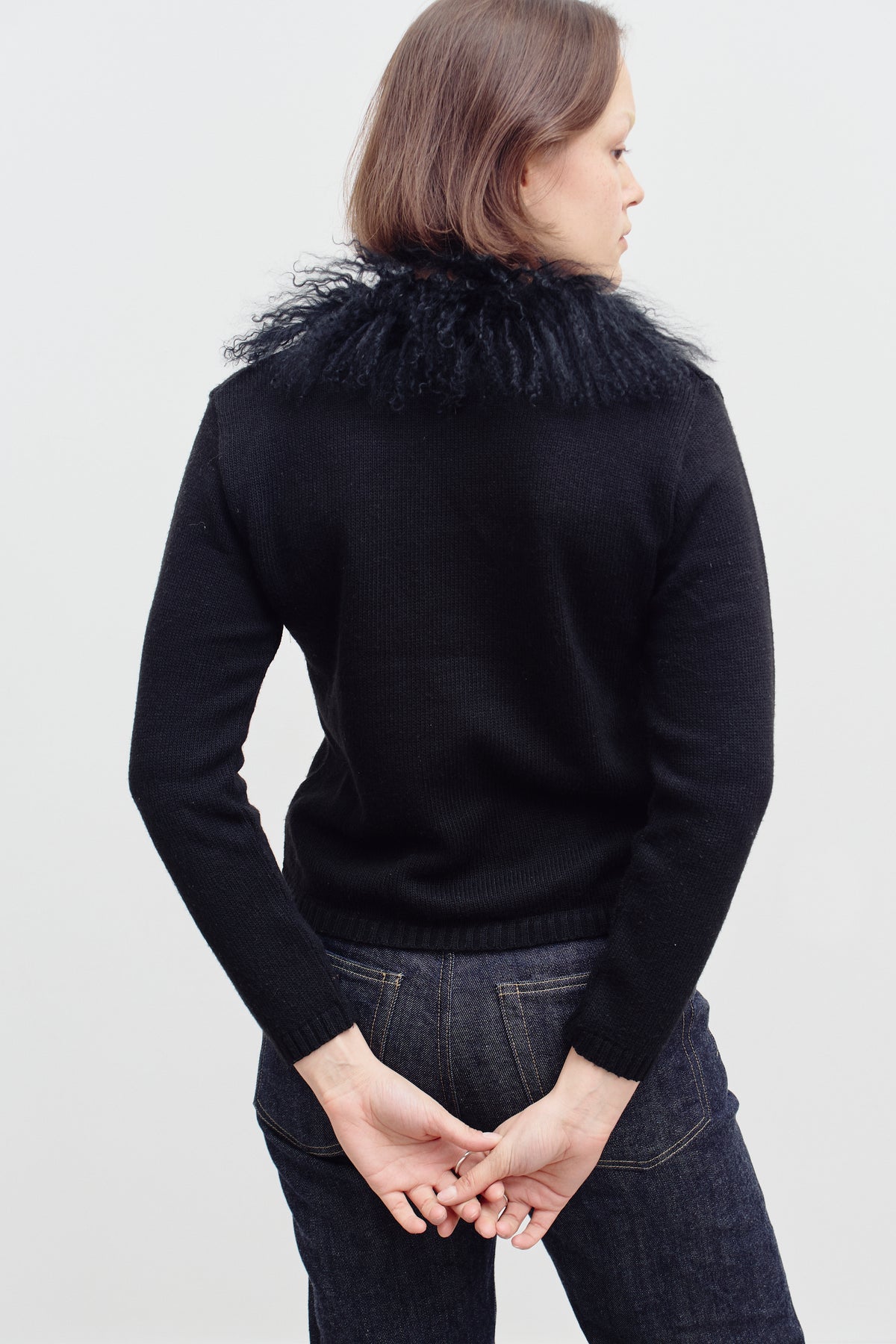 THE BLACK FEATHER CARDIGAN (S/M) - ENSO Vintage