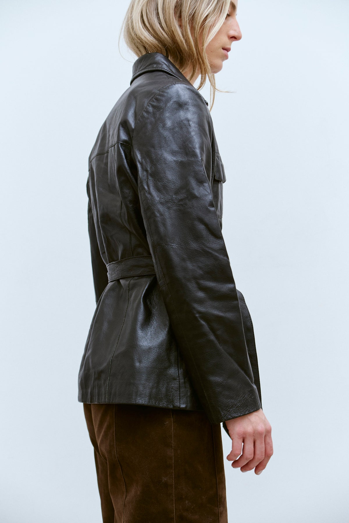 THE BELTED LEATHER FIELD JACKET (S/M) - ENSO Vintage