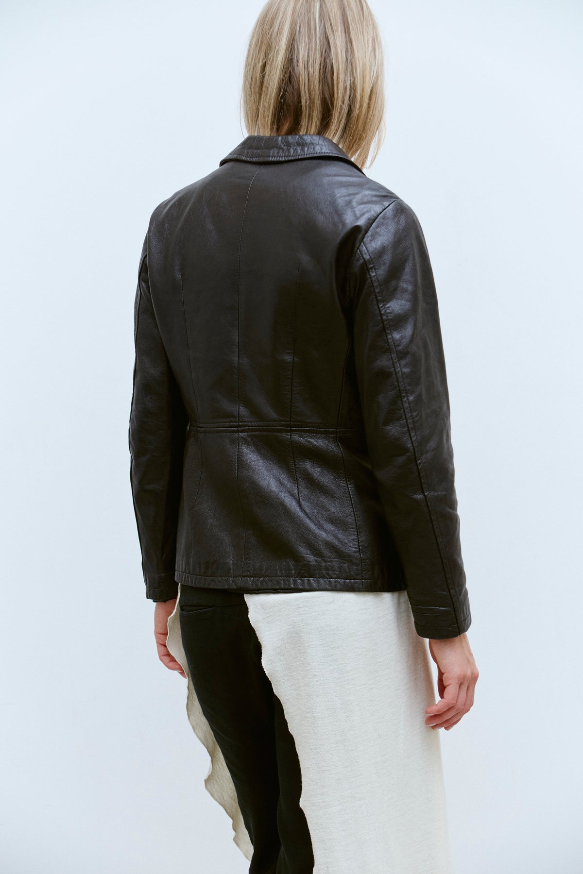 THE BLACK LEATHER ZIP JACKET (XS/S) - ENSO Vintage