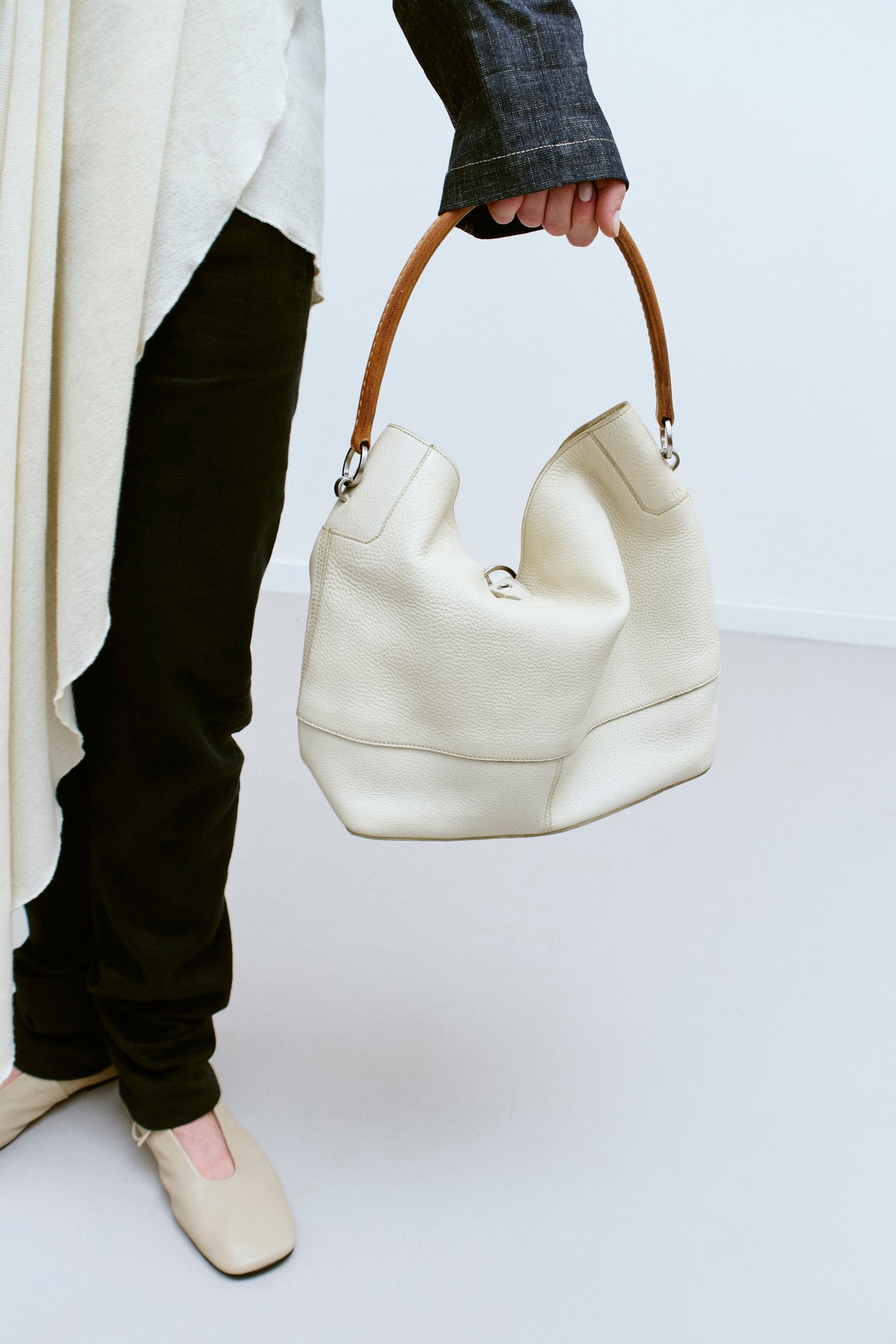 JIL SANDER PEBBLED LEATHER HOBO - ENSO Vintage