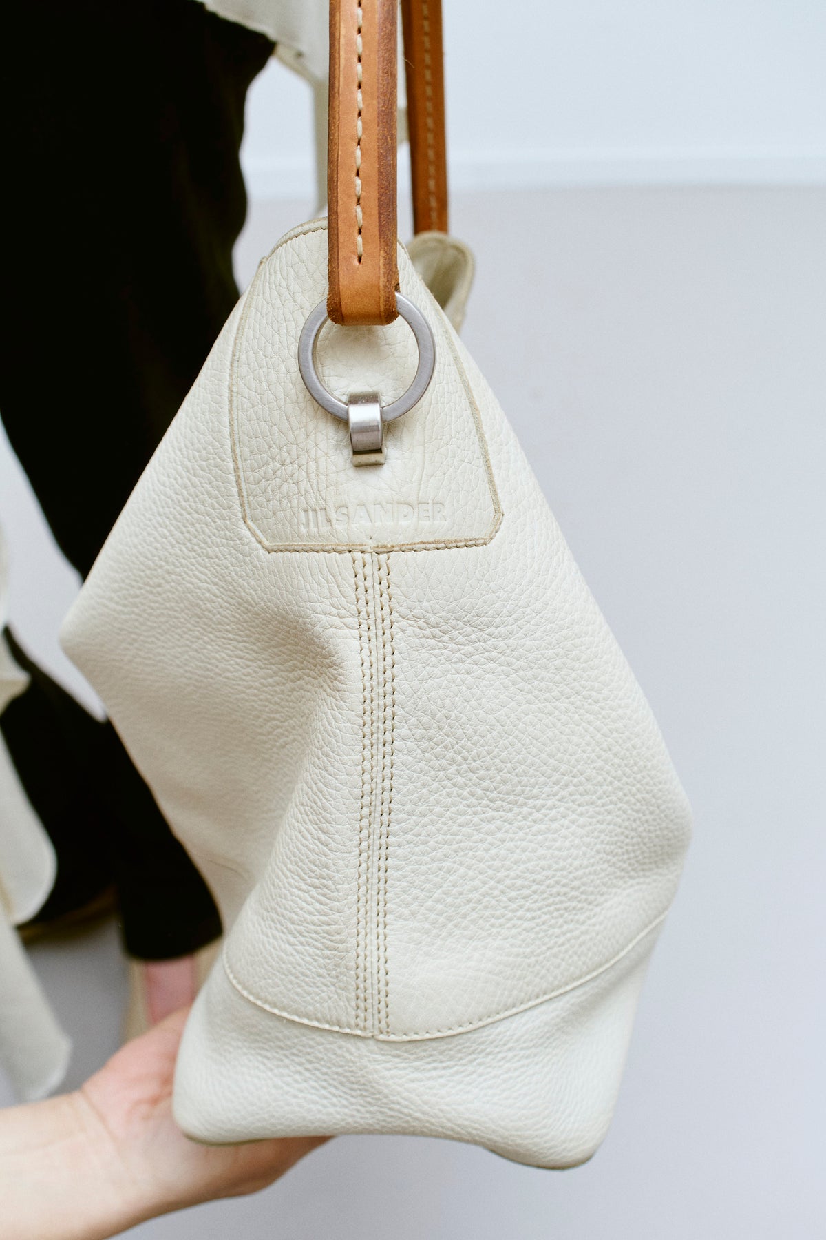 JIL SANDER PEBBLED LEATHER HOBO - ENSO Vintage