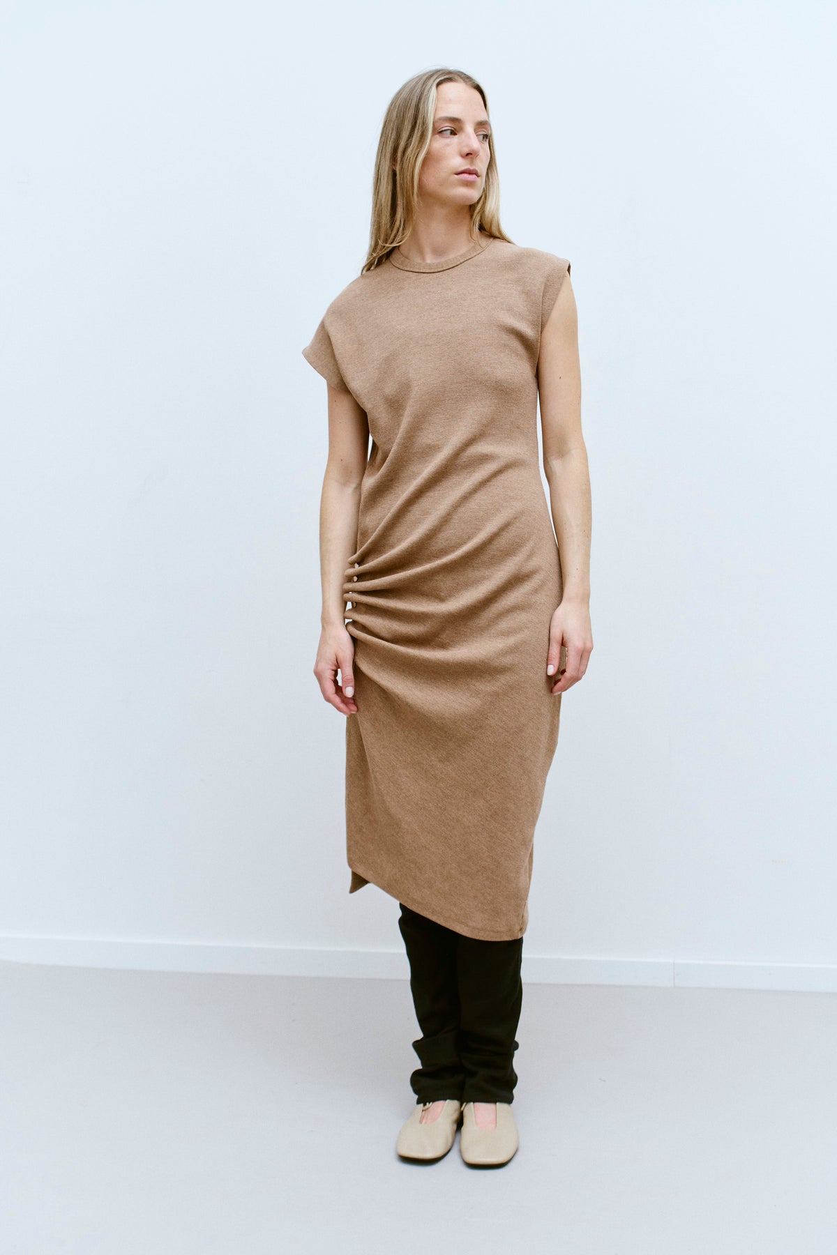 PACO RABANNE RUCHED KNIT DRESS (M/L)