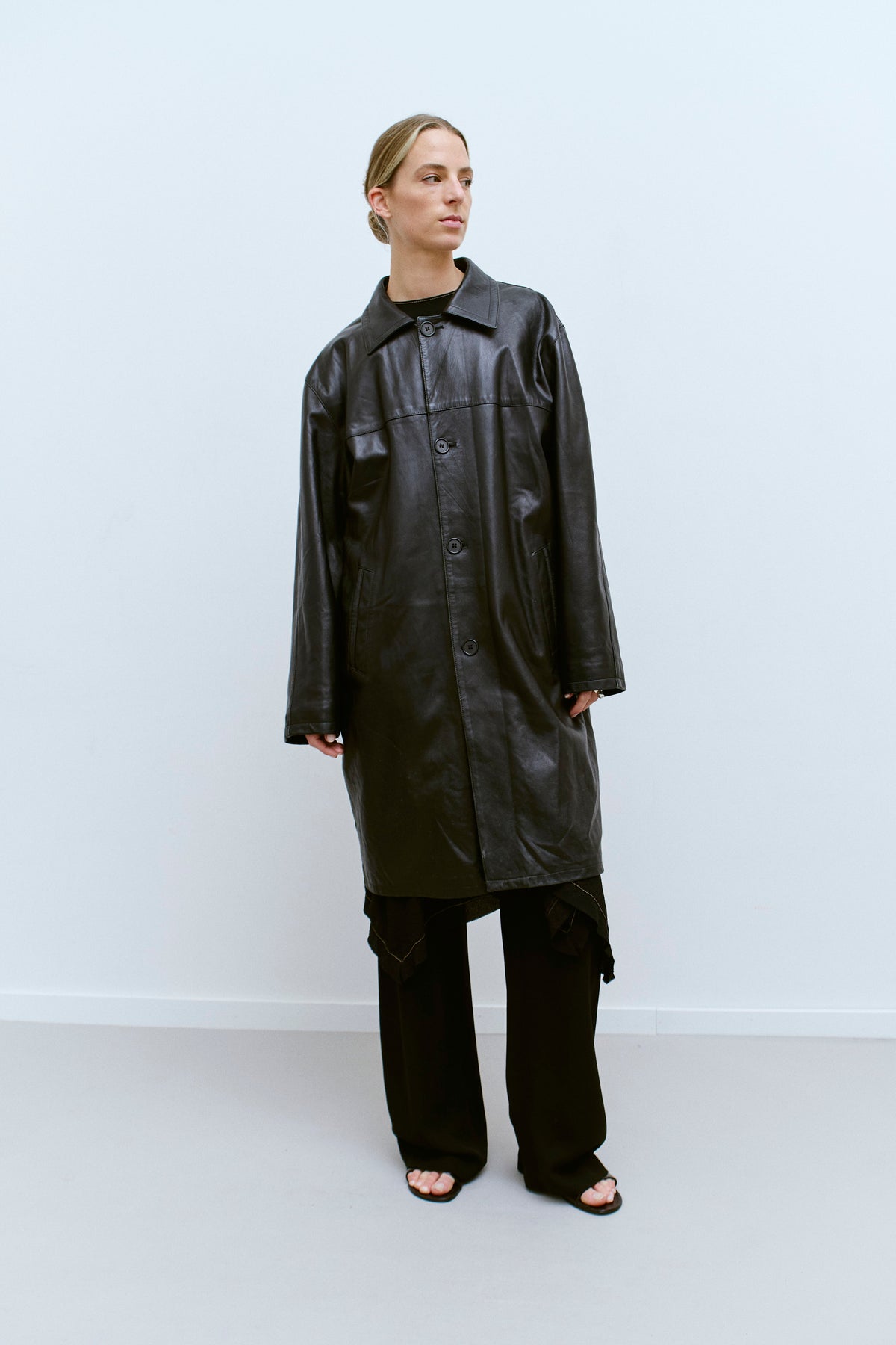 THE OVERSIZED LEATHER COAT (M/L) - ENSO Vintage