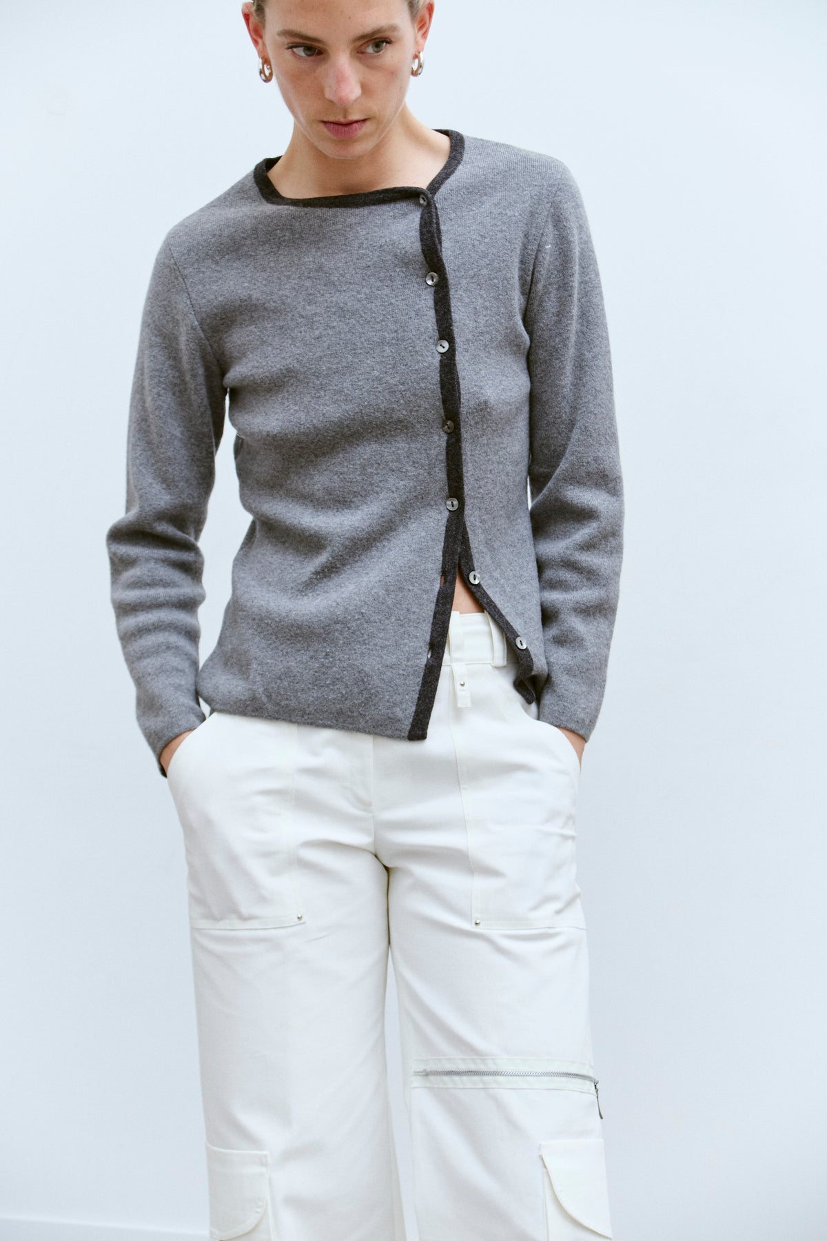 THE CASHMERE TRIM CARDIGAN (S/M) - ENSO Vintage