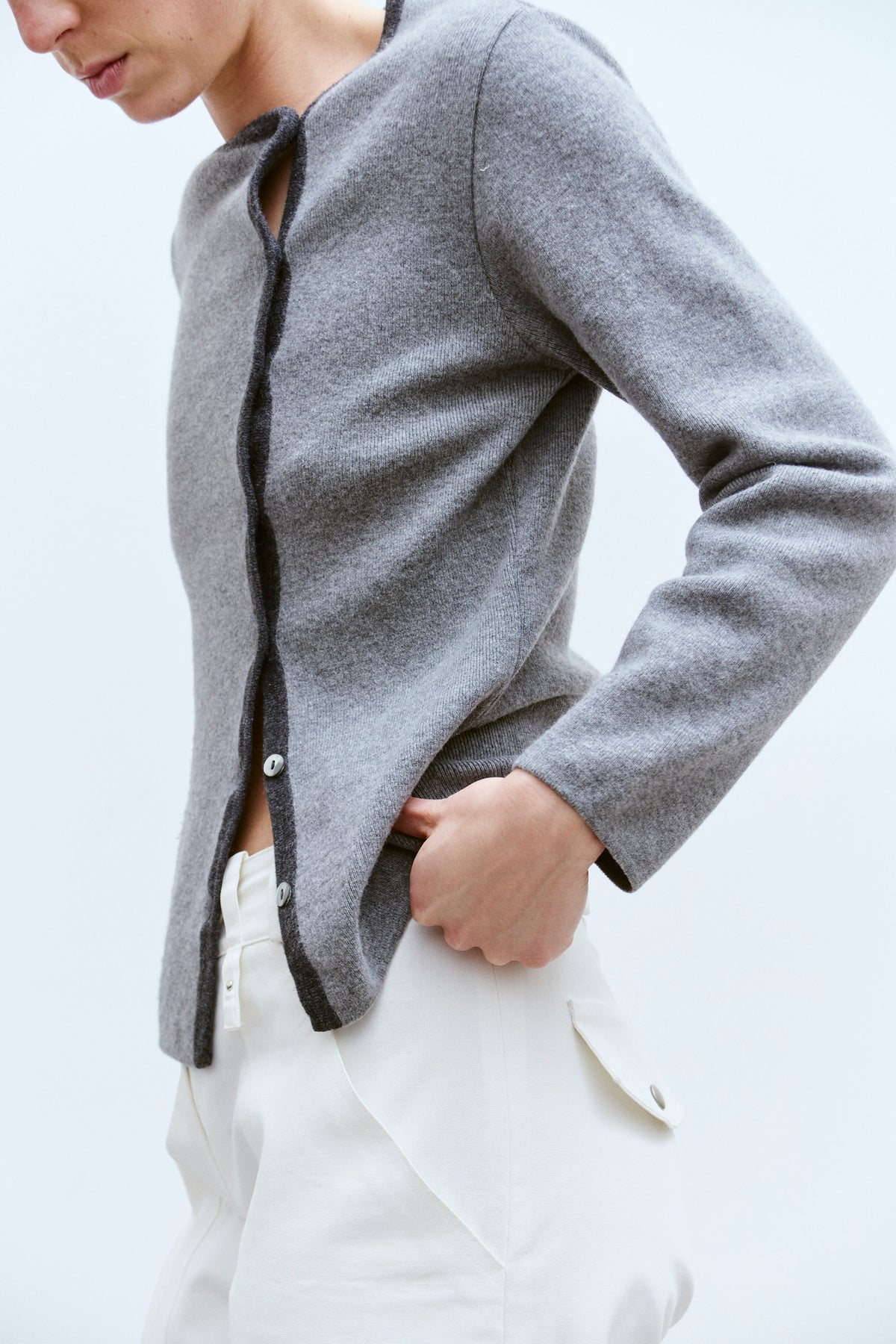 THE CASHMERE TRIM CARDIGAN (S/M) - ENSO Vintage