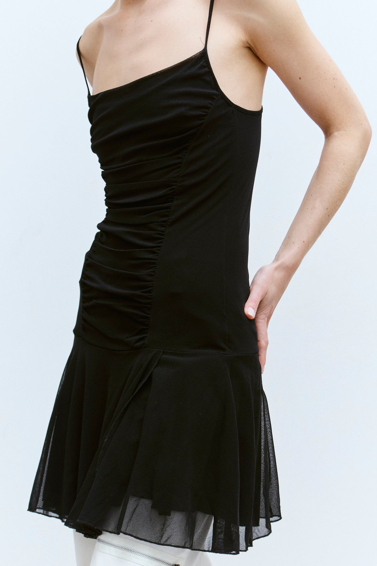 THE RUCHED CHIFFON MINI DRESS (XS/S) - ENSO Vintage
