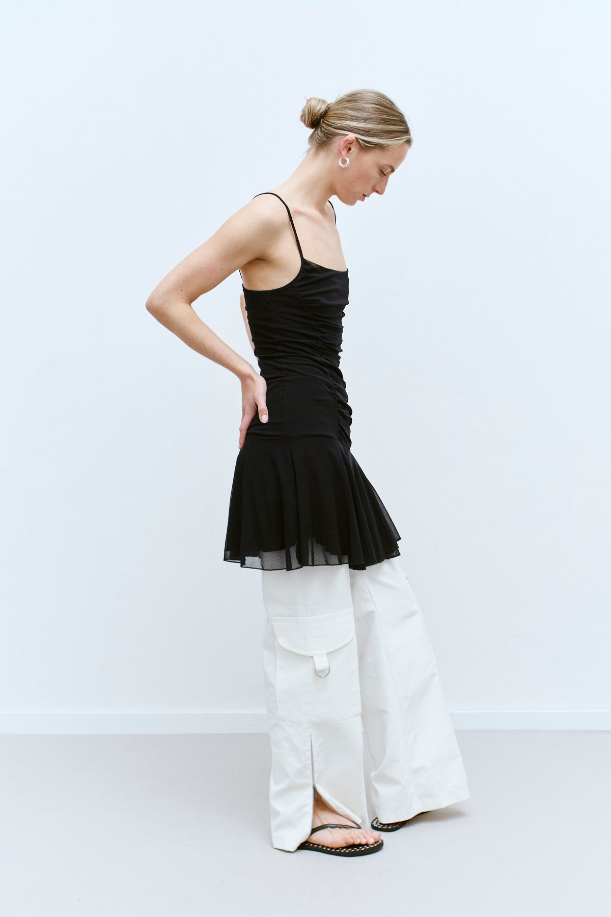 THE RUCHED CHIFFON MINI DRESS (XS/S) - ENSO Vintage