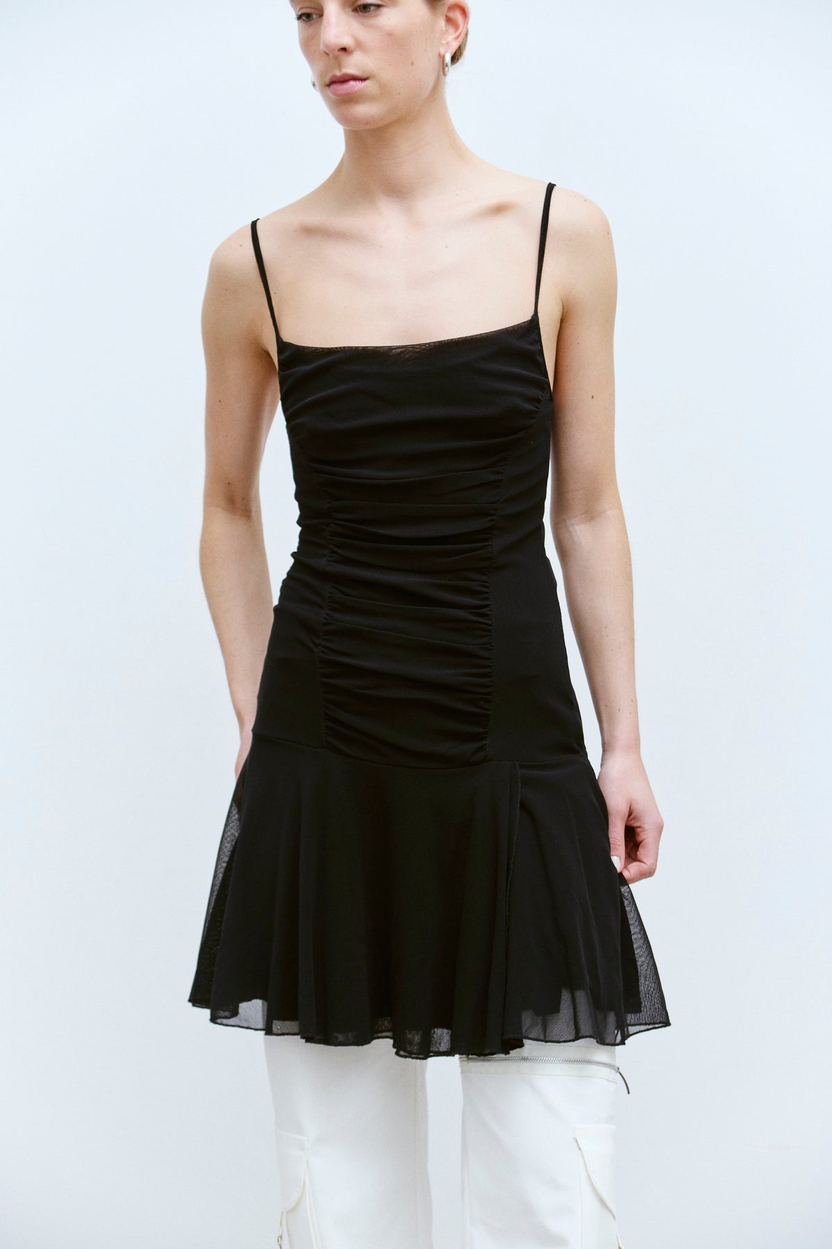 THE RUCHED CHIFFON MINI DRESS (XS/S) - ENSO Vintage