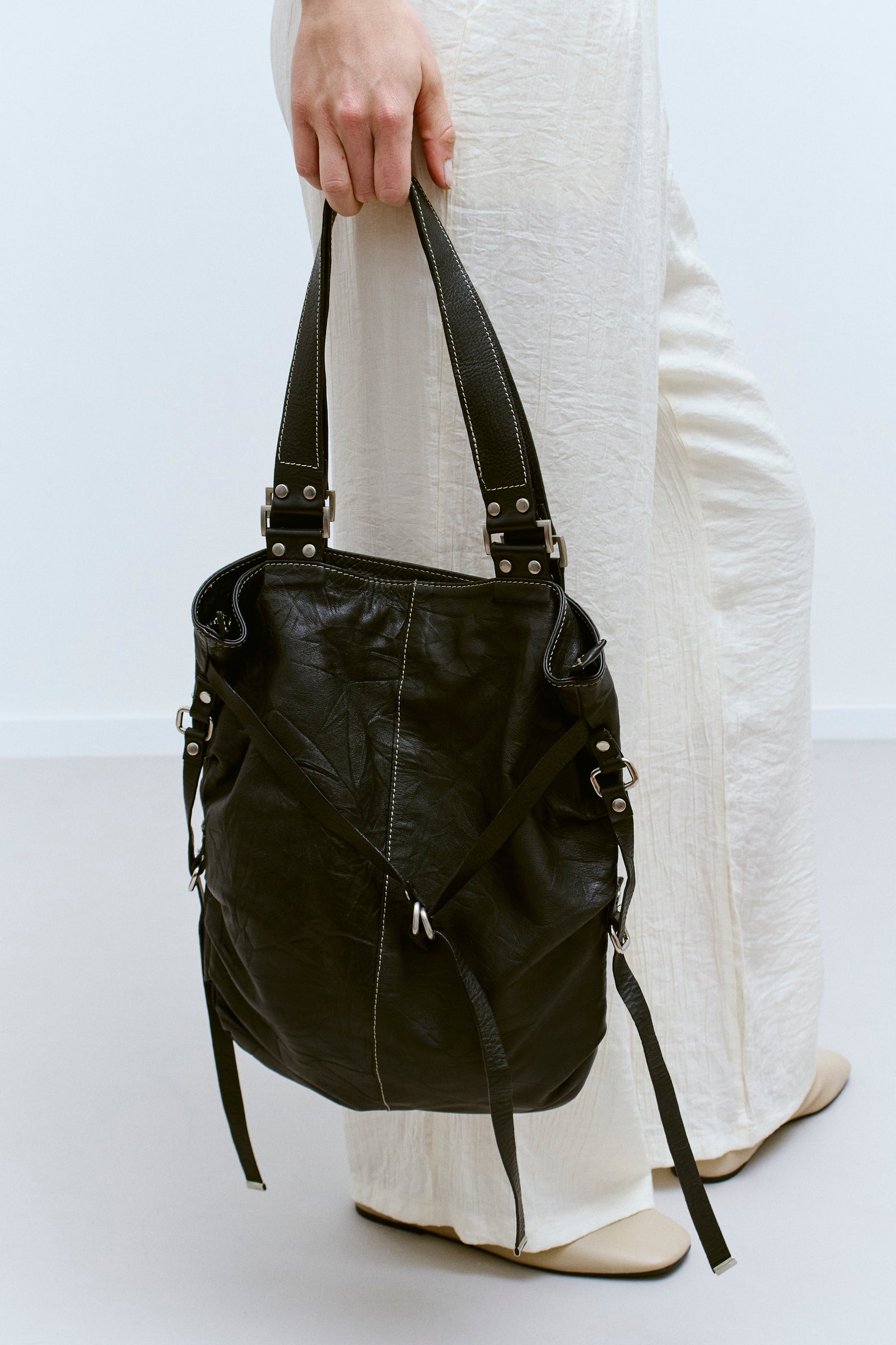 THE BUCKLE LEATHER TOTE - ENSO Vintage
