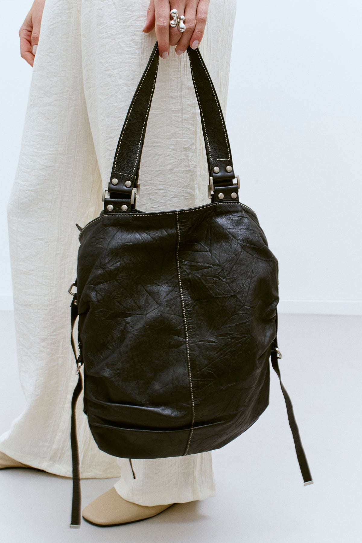 THE BUCKLE LEATHER TOTE - ENSO Vintage