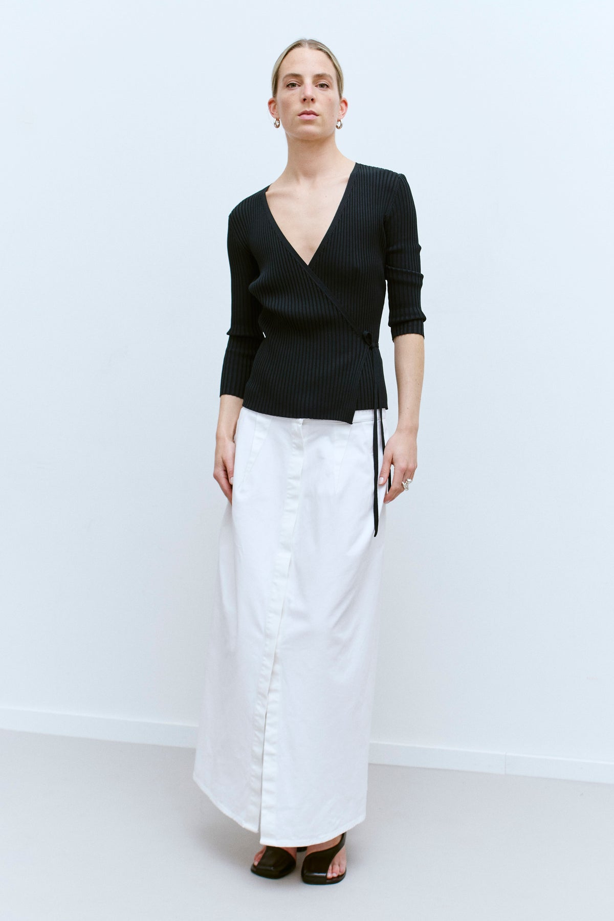 THE BLACK RIB WRAP KNIT (M/L) - ENSO Vintage