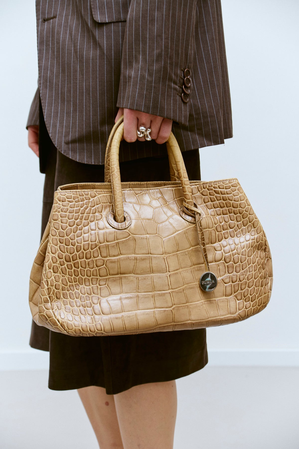 FURLA CROC EMBOSSED TOTE - ENSO Vintage