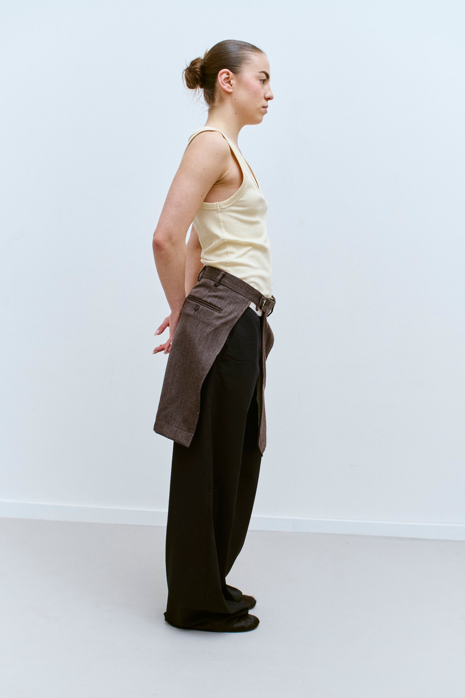 UPCYCLED MINI OVERSKIRT - BROWN (S/M) - ENSO Vintage