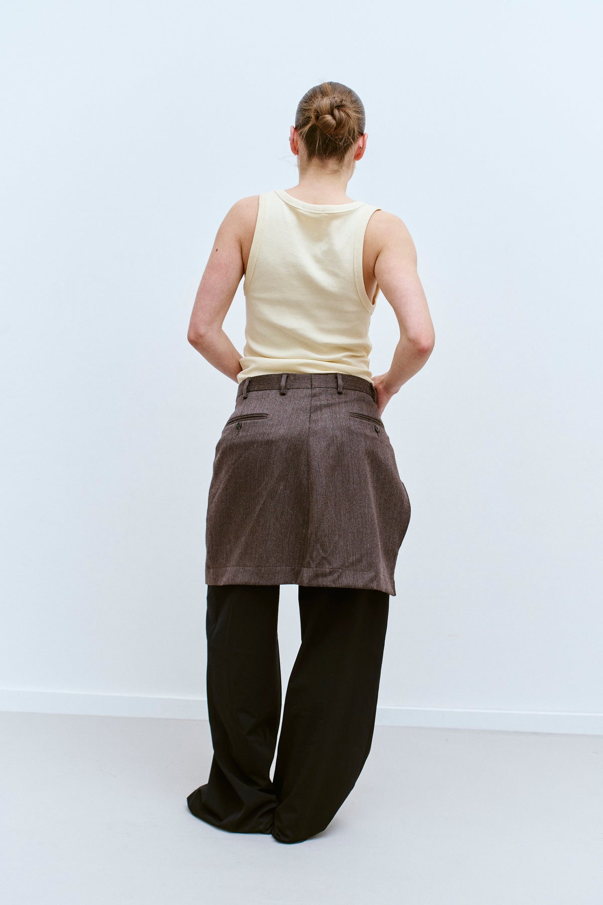 UPCYCLED MINI OVERSKIRT - BROWN (S/M) - ENSO Vintage