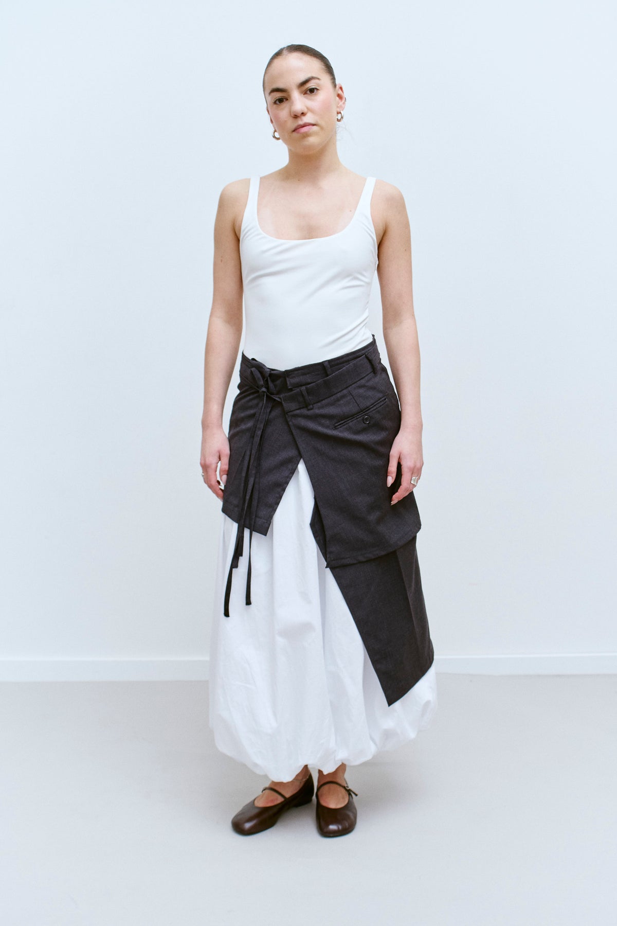 UPCYCLED OVERSKIRT - CHARCOAL (XS/S) - ENSO Vintage