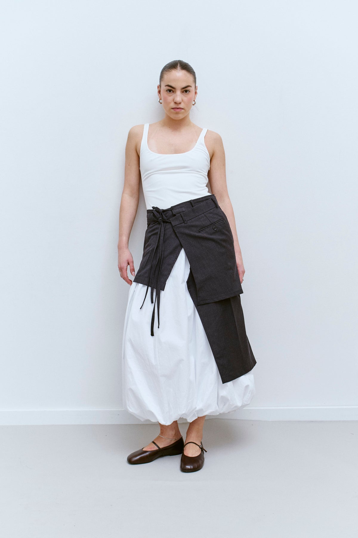 UPCYCLED OVERSKIRT - CHARCOAL (XS/S) - ENSO Vintage