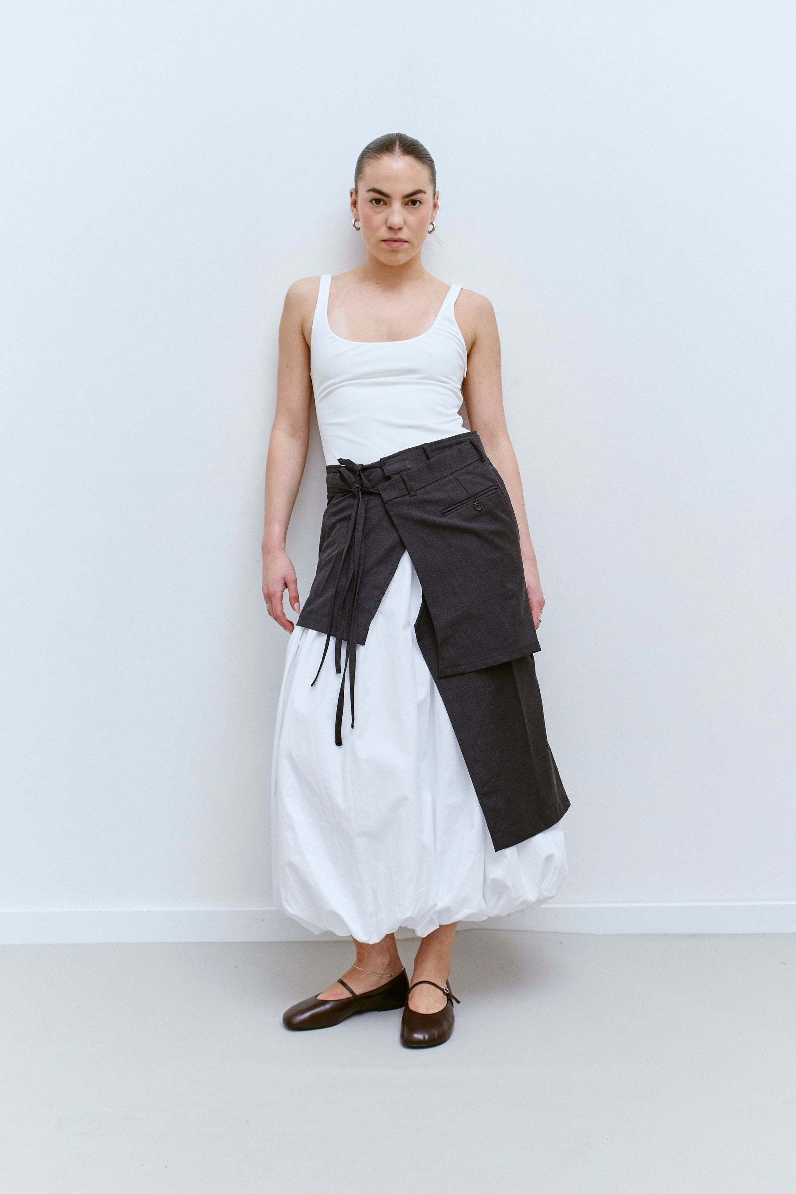 UPCYCLED OVERSKIRT - CHARCOAL (XS/S) - ENSO Vintage