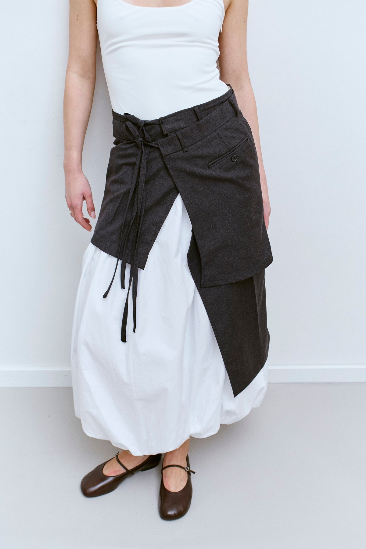 UPCYCLED OVERSKIRT - CHARCOAL (XS/S) - ENSO Vintage