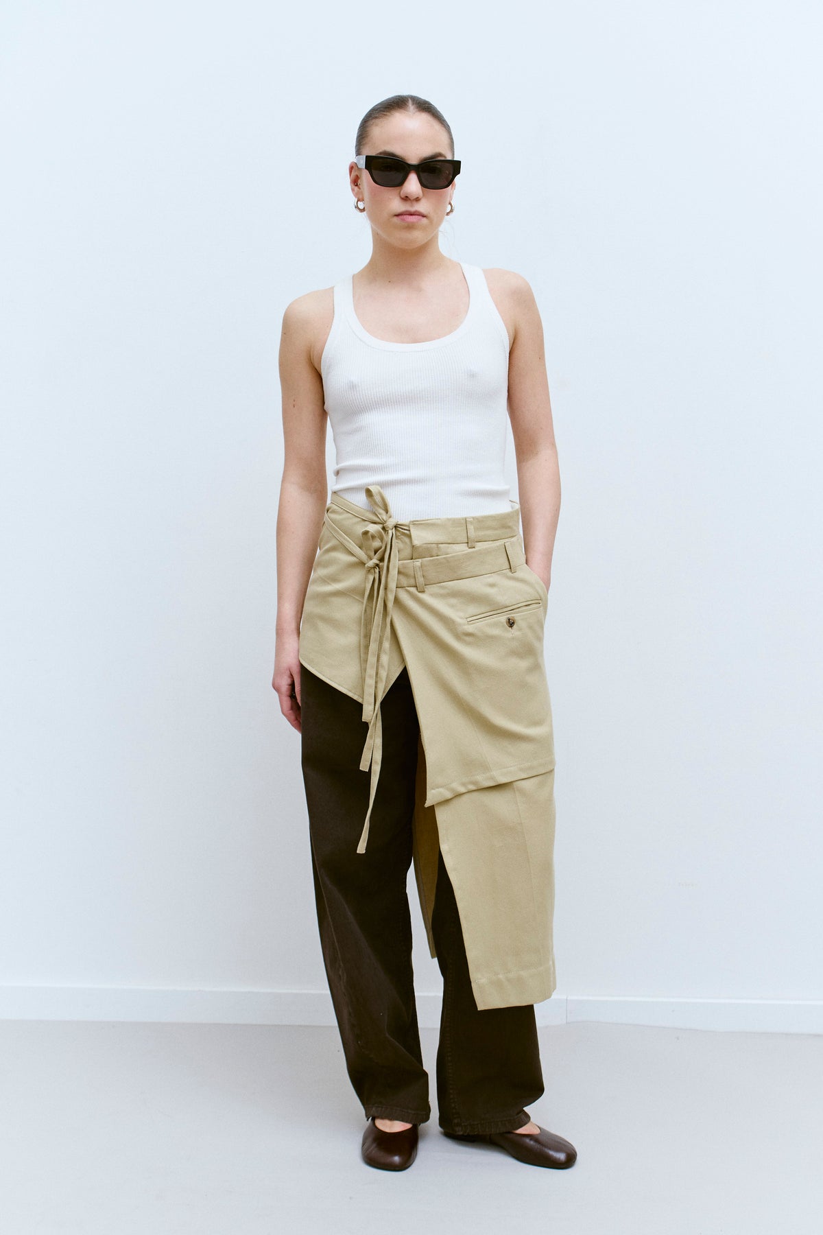 UPCYCLED OVERSKIRT - BEIGE (XS/S) - ENSO Vintage