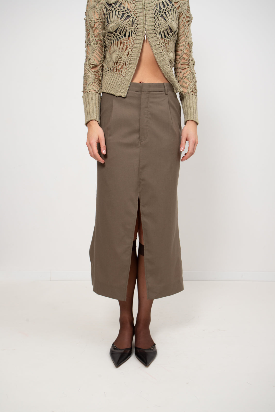 UPCYCLED SKIRT CARGO GREEN (36/38)