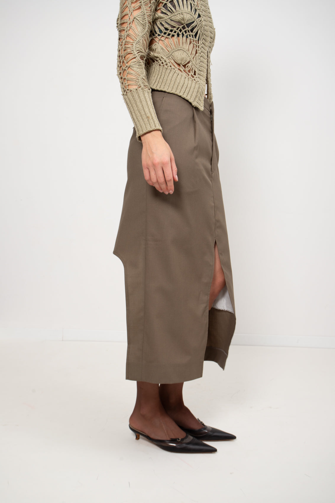 UPCYCLED SKIRT CARGO GREEN (36/38)