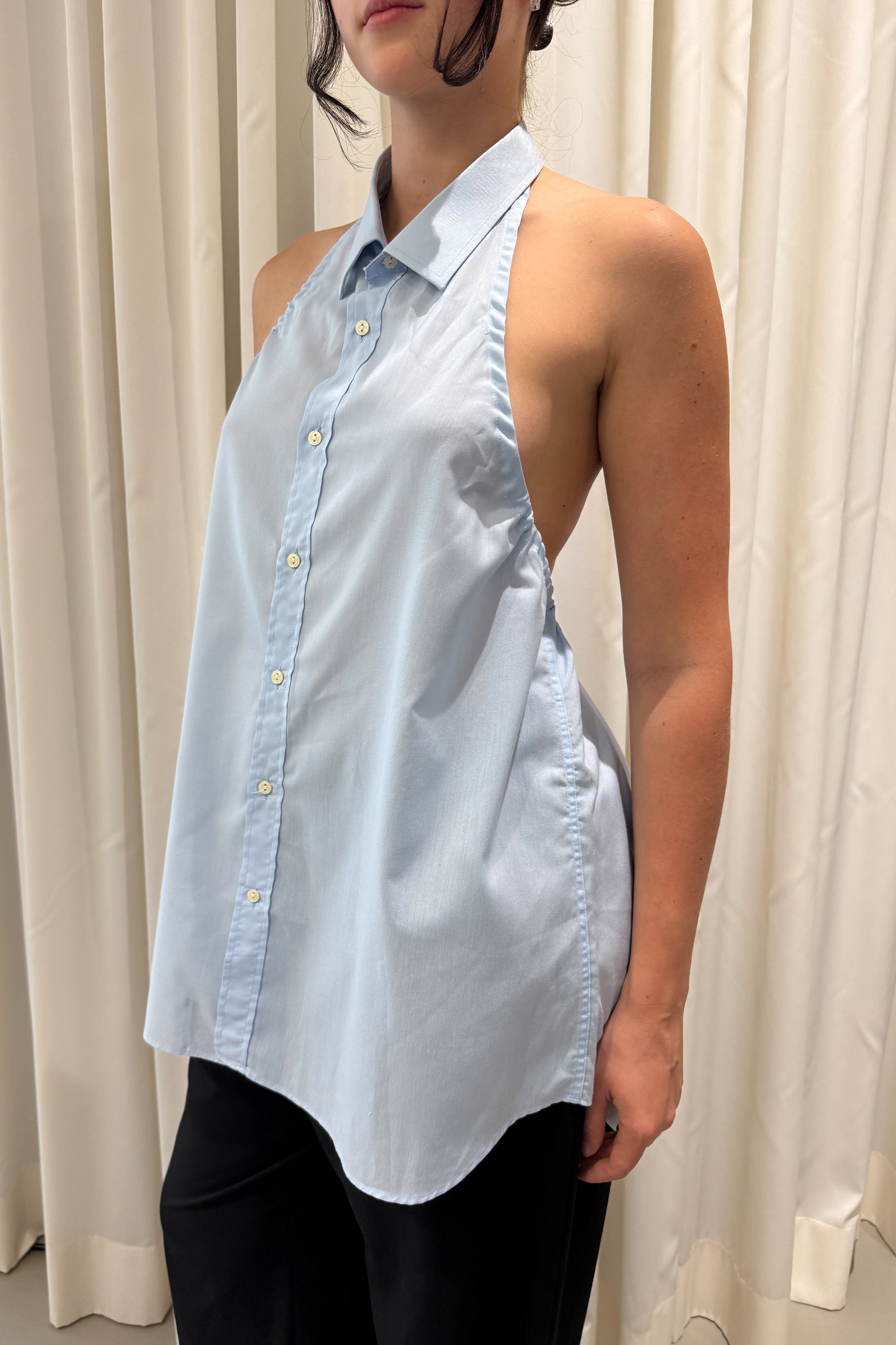 UPCYCLED SMOCK TOP BLUE (ONE)