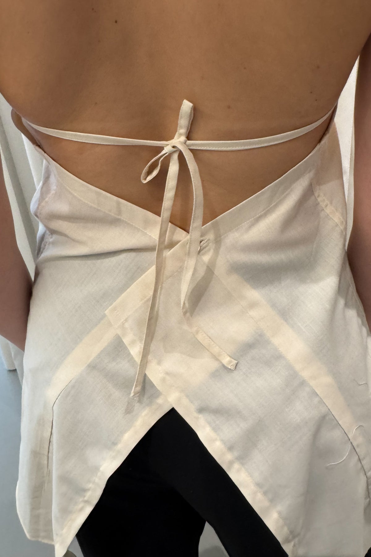 UPCYCLED SHIRT TOP CREAM (ONE)