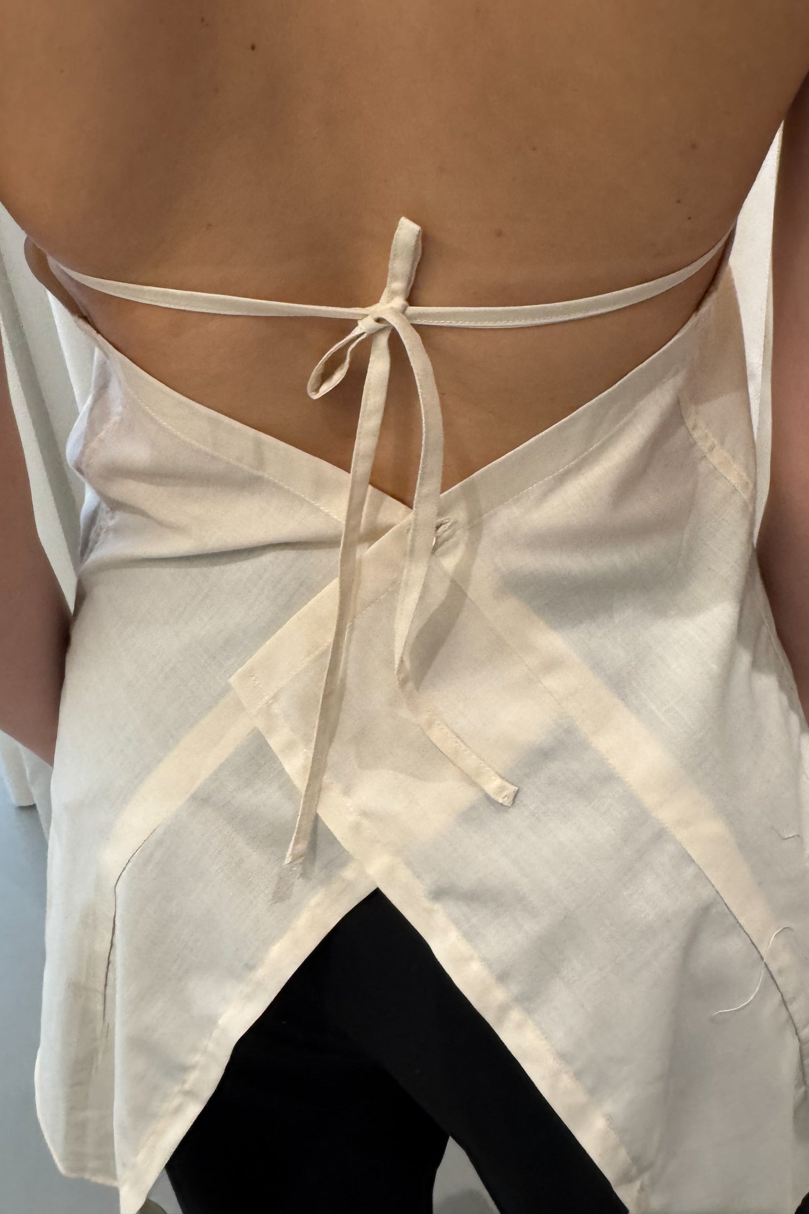 UPCYCLED SHIRT TOP CREAM (ONE)