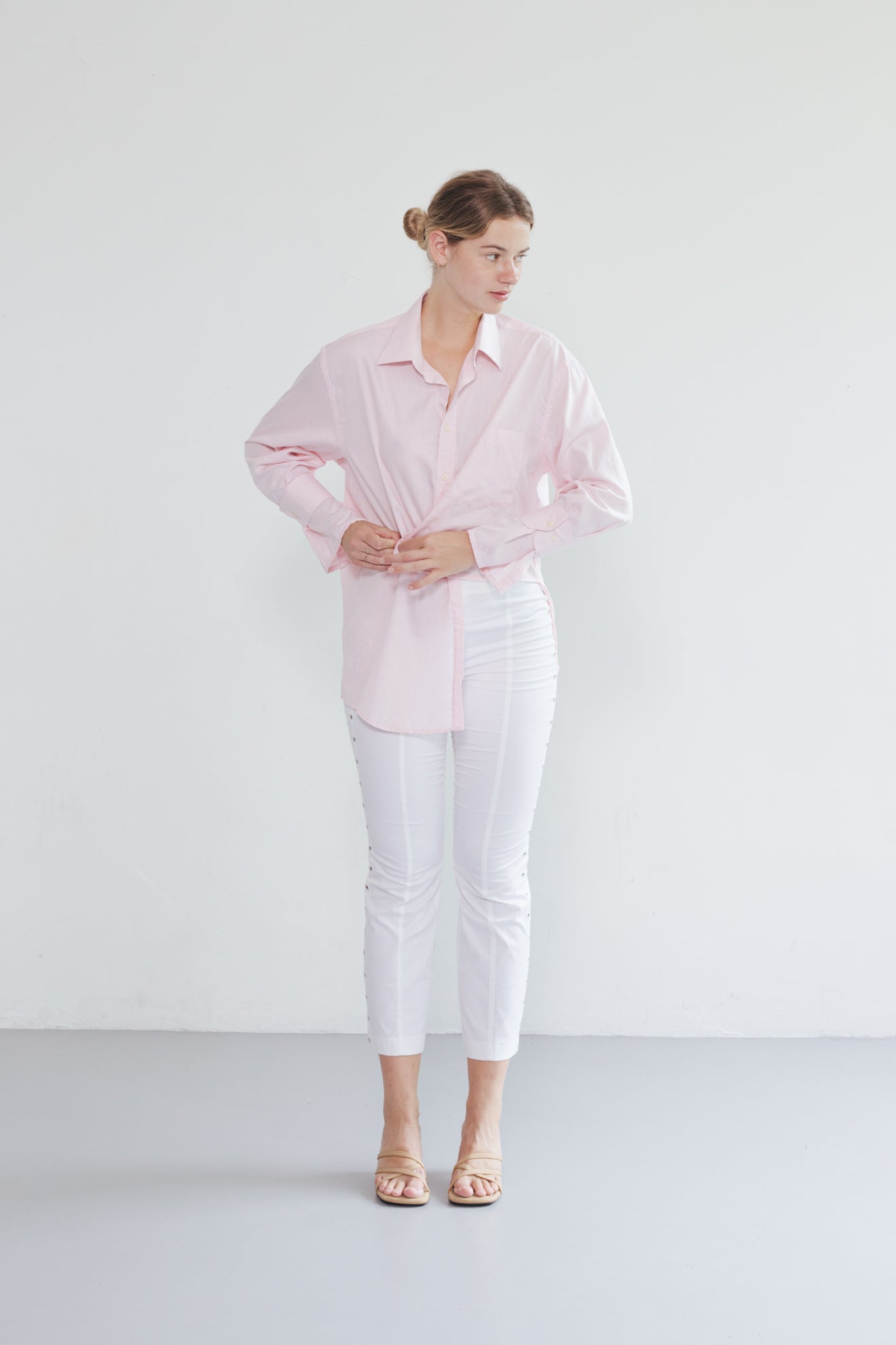 UPCYCLED CUFF SHIRT PINK (M/L)