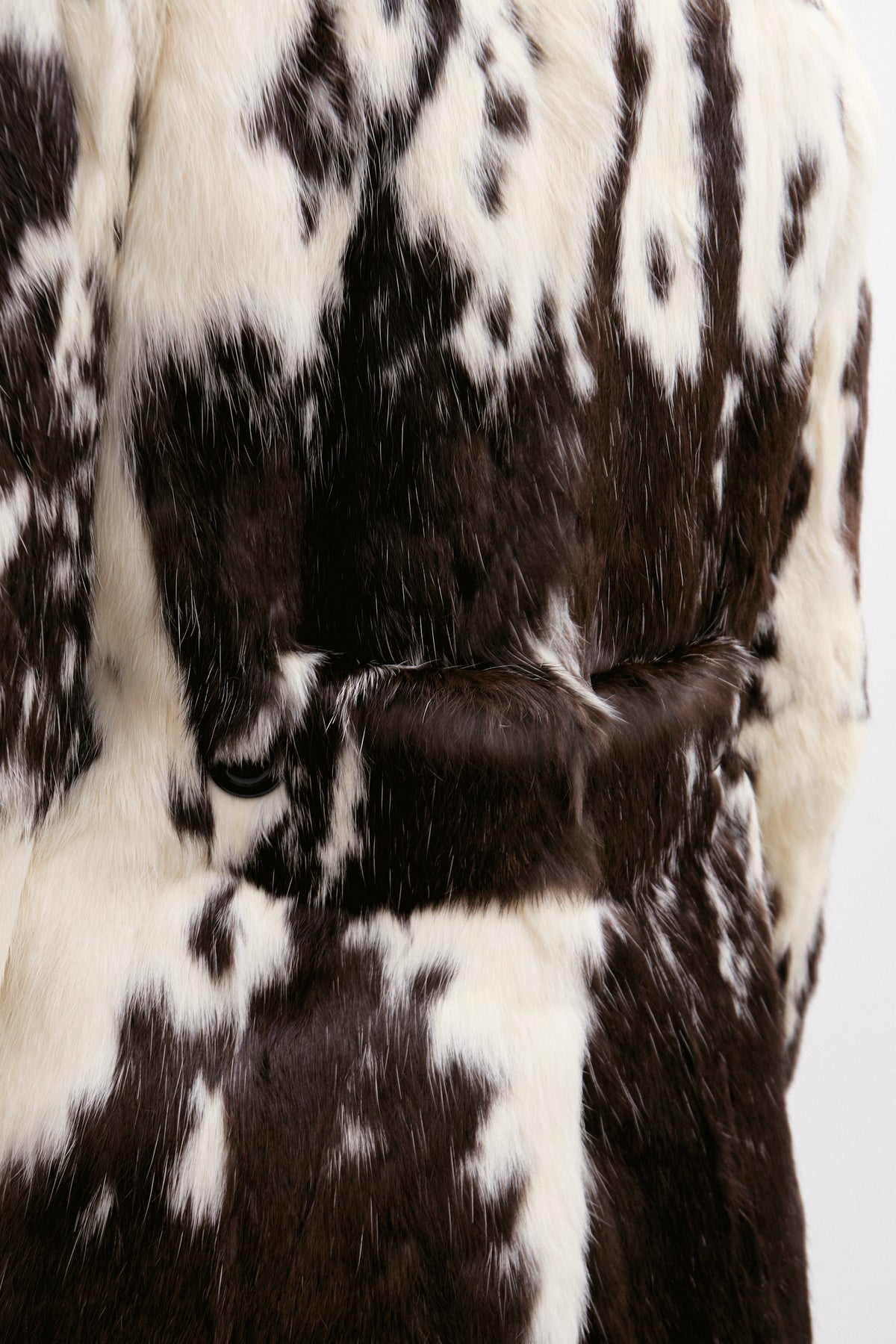THE BROWN &amp; CREAM FUR JACKET (S/M) - ENSO Vintage