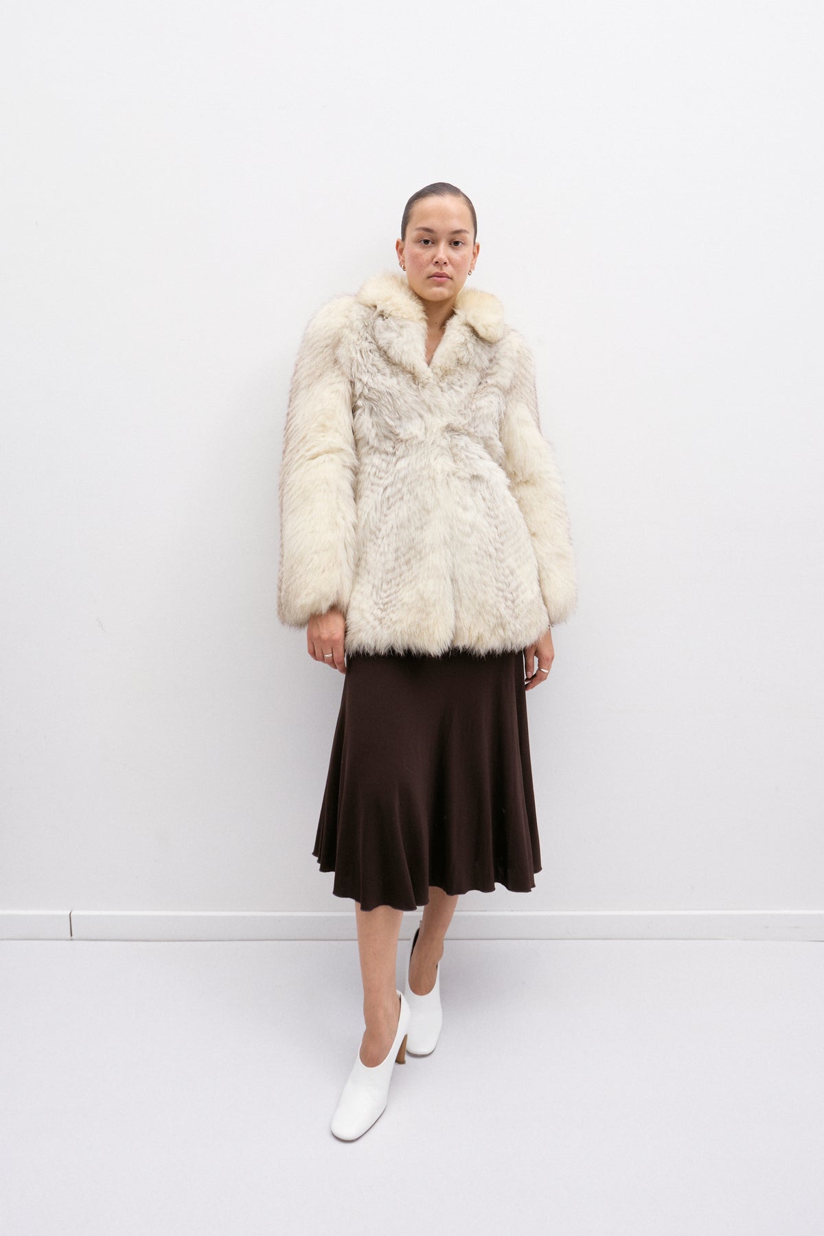 THE IVORY FUR JACKET (S/M) - ENSO Vintage