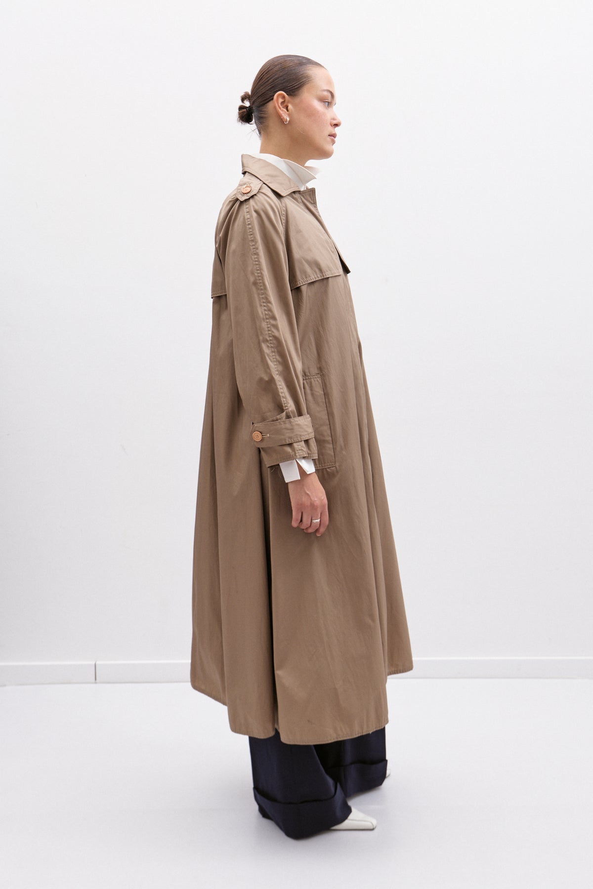 THE TAUPE TRENCH COAT (S/M) - ENSO Vintage