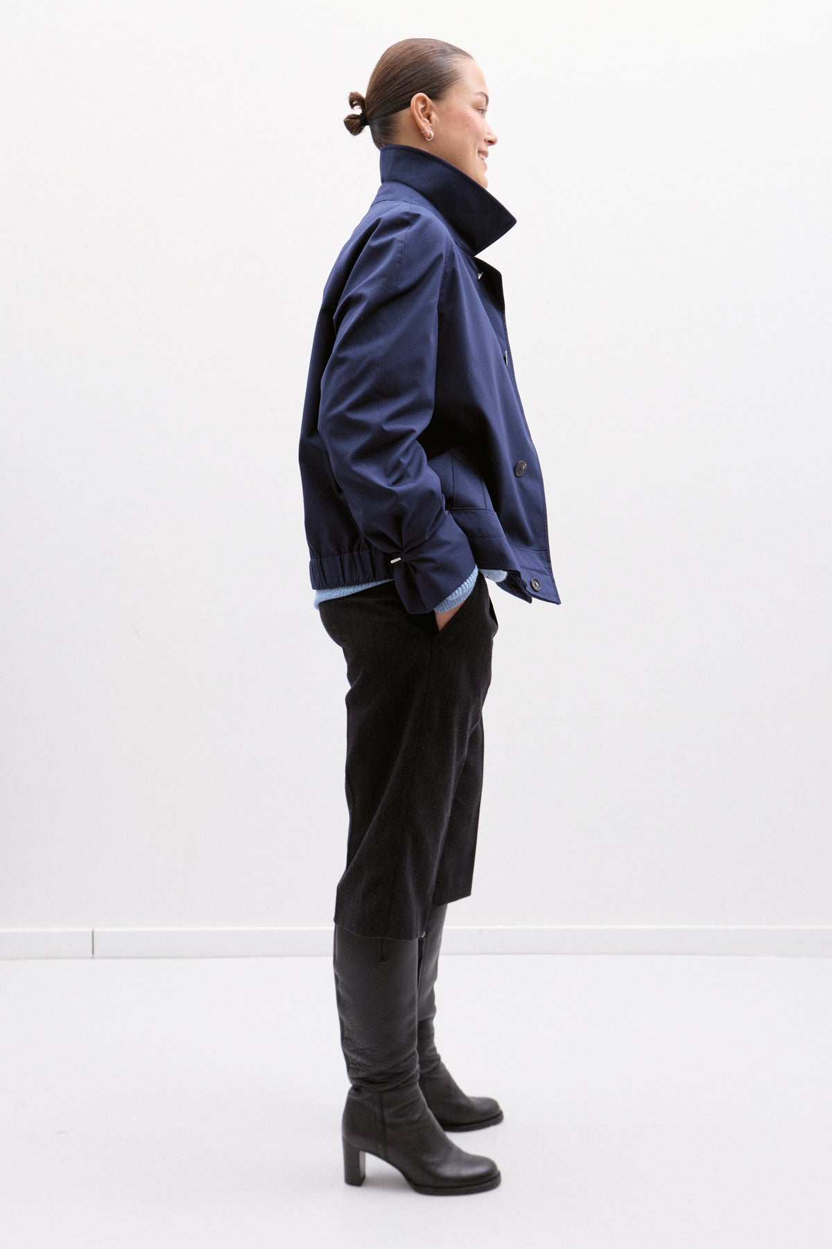 UPCYCLED BOMBER - NAVY (XS/S)