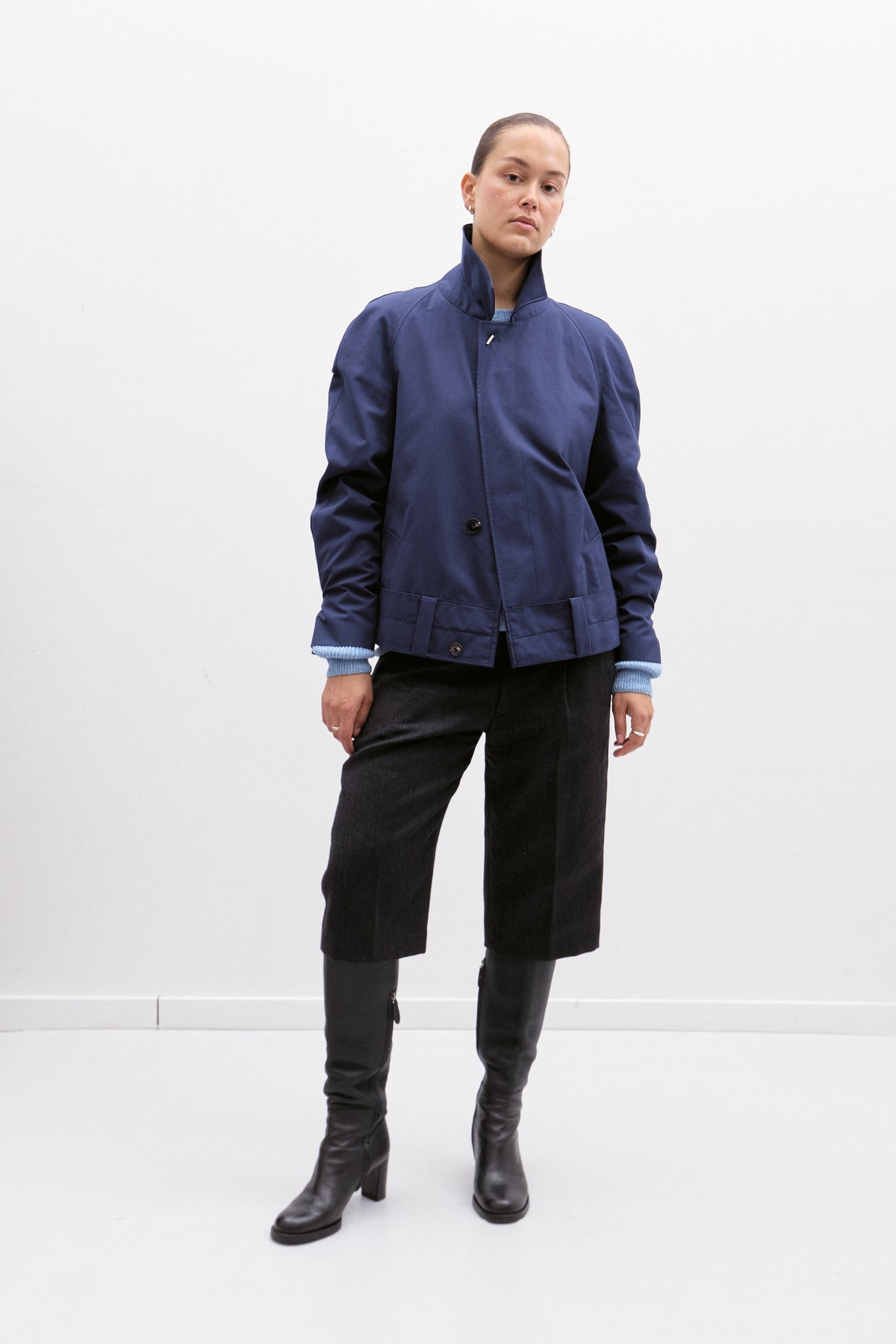 UPCYCLED BOMBER - NAVY (XS/S)