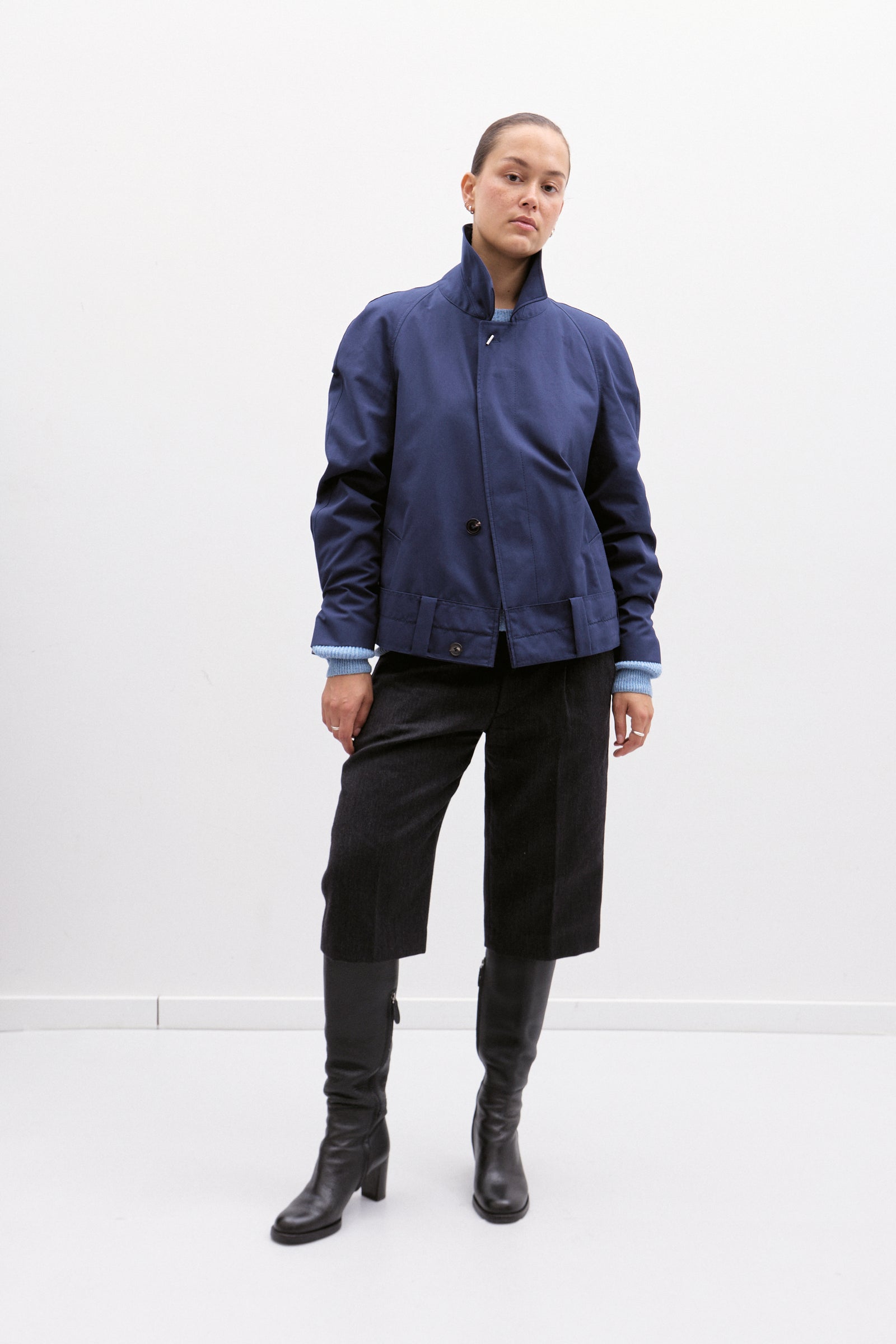 UPCYCLED BOMBER - NAVY (XS/S)