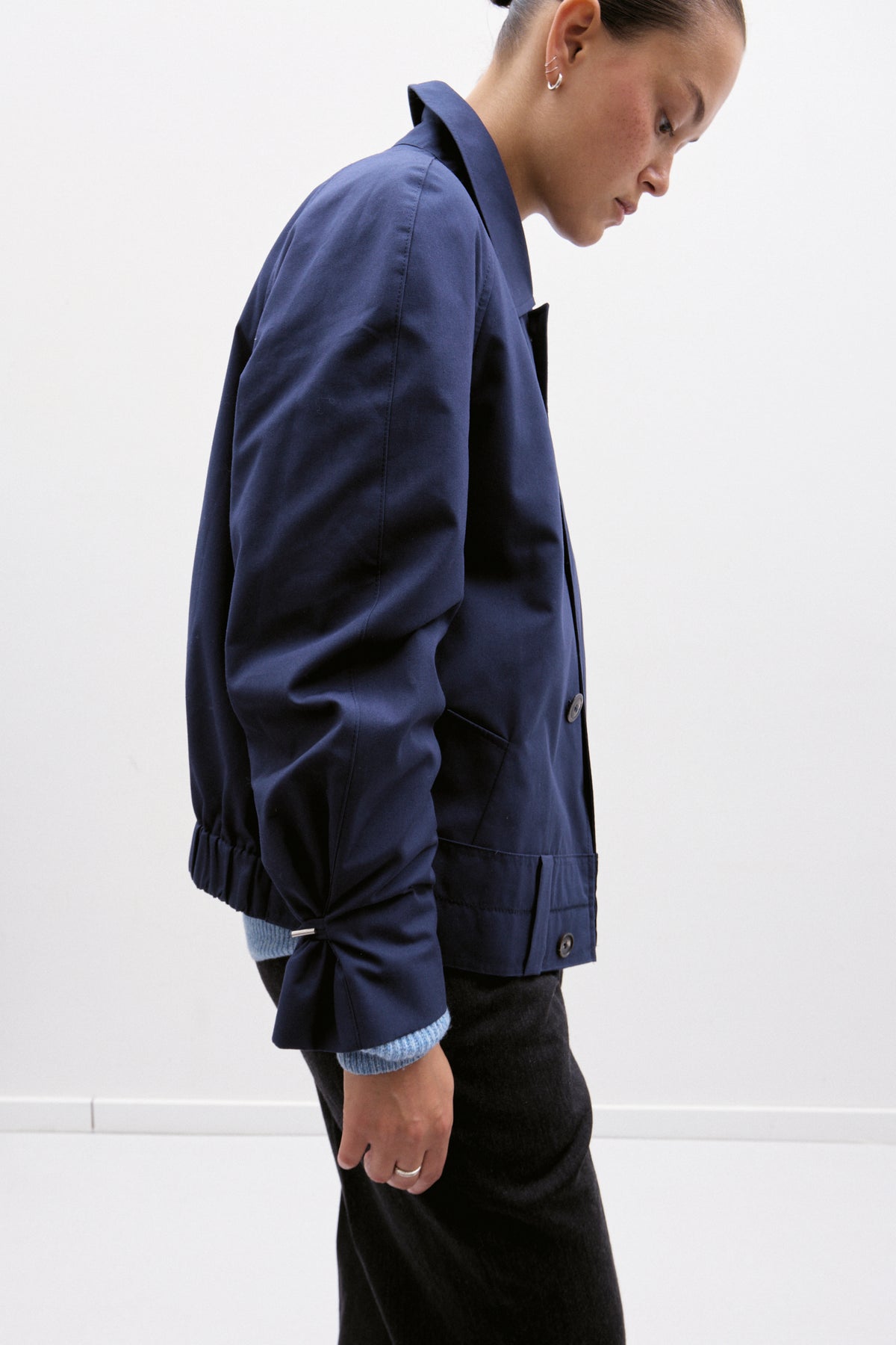 UPCYCLED BOMBER - NAVY (XS/S)