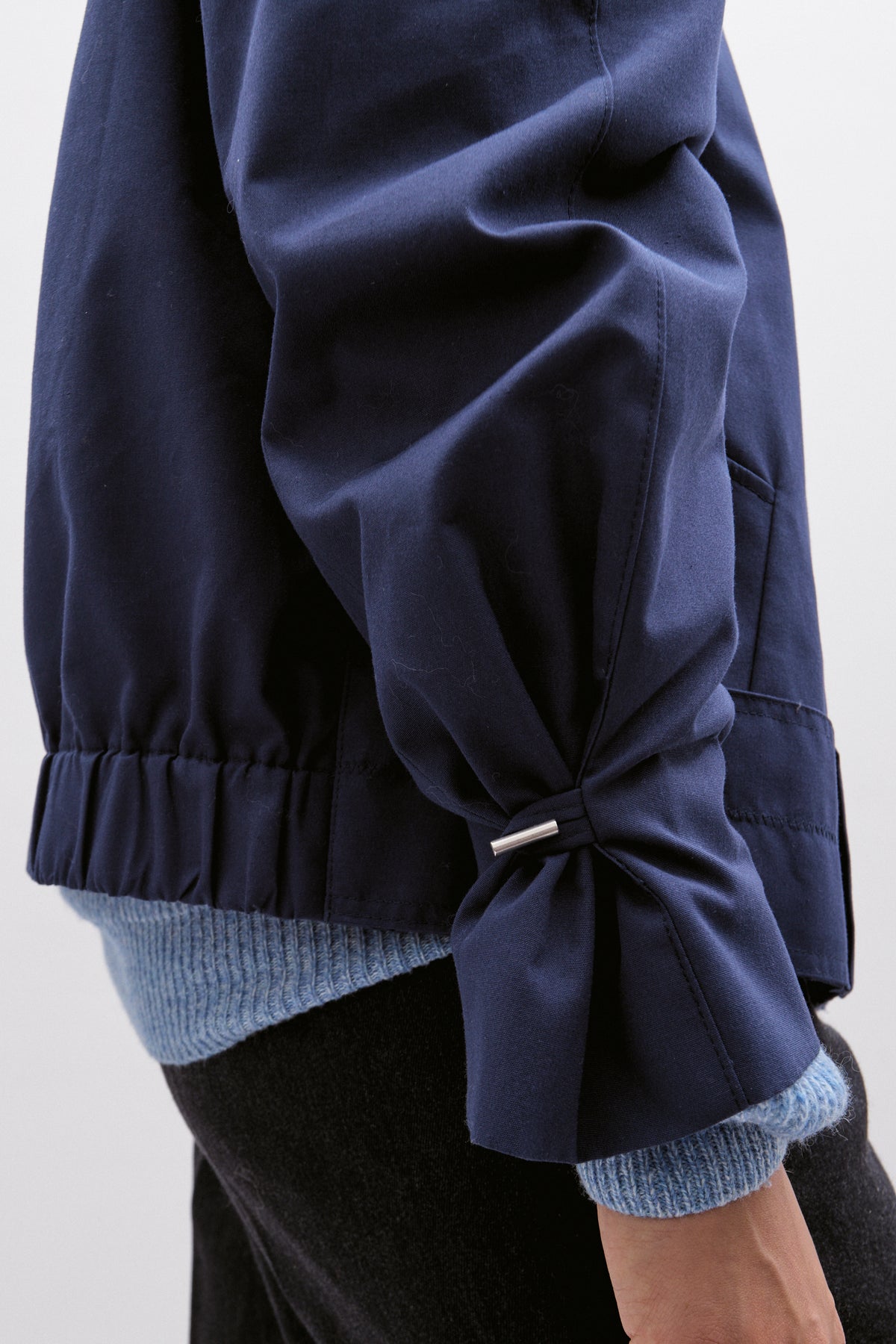 UPCYCLED BOMBER - NAVY (XS/S)