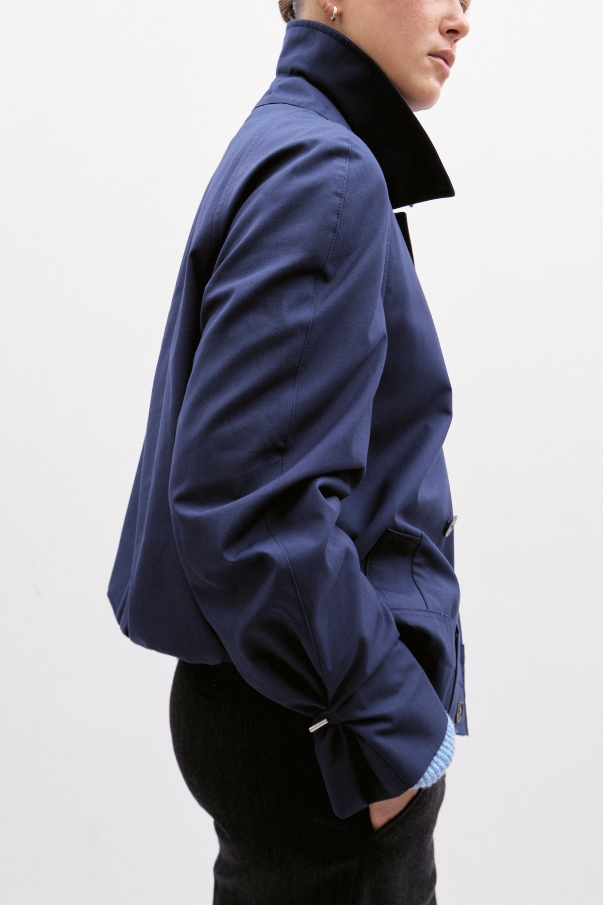 UPCYCLED BOMBER - NAVY (XS/S)