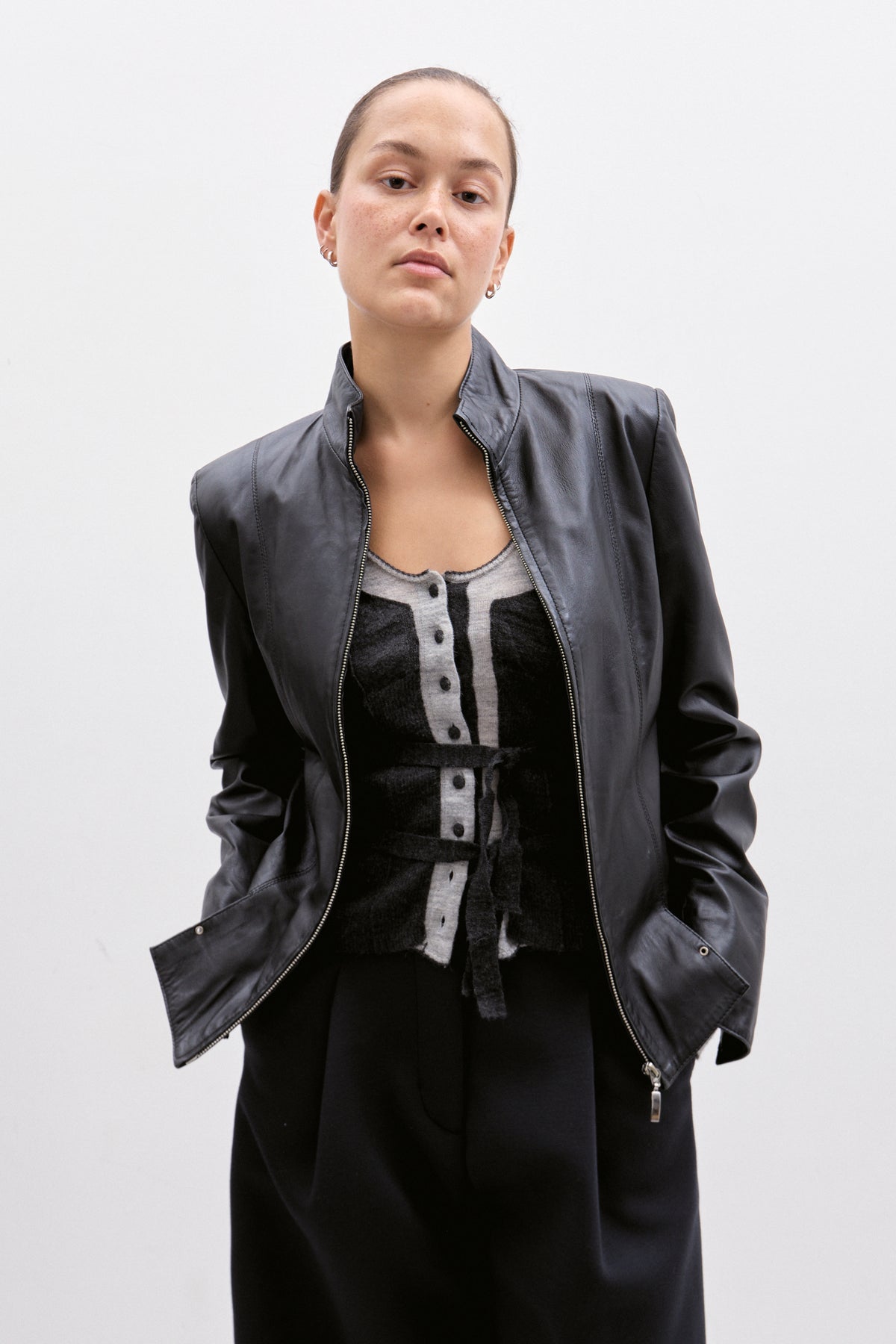THE LEATHER ZIP JACKET (XS/S) - ENSO Vintage