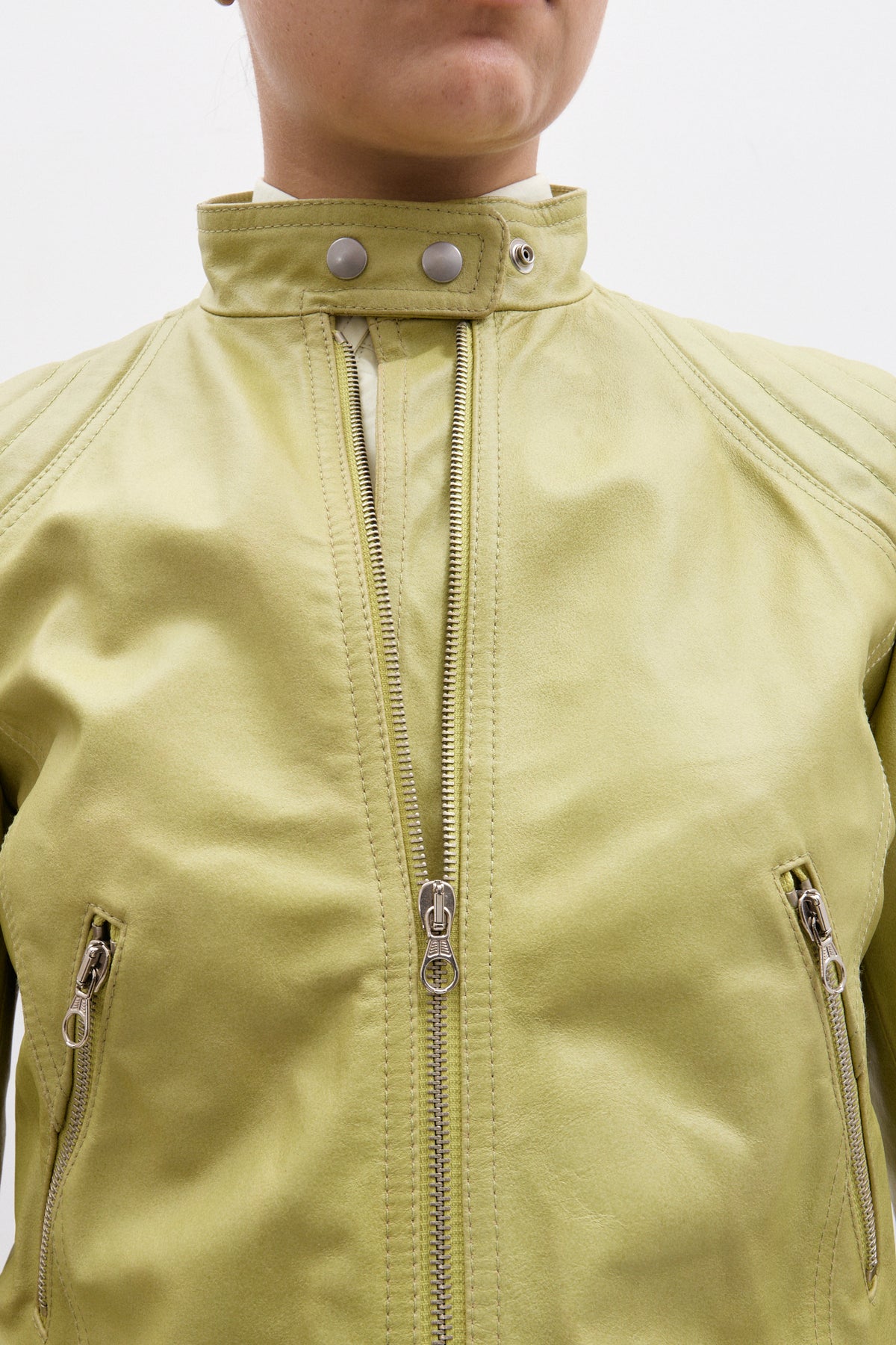 THE PISTACHIO LEATHER JACKET (XS/S) - ENSO Vintage