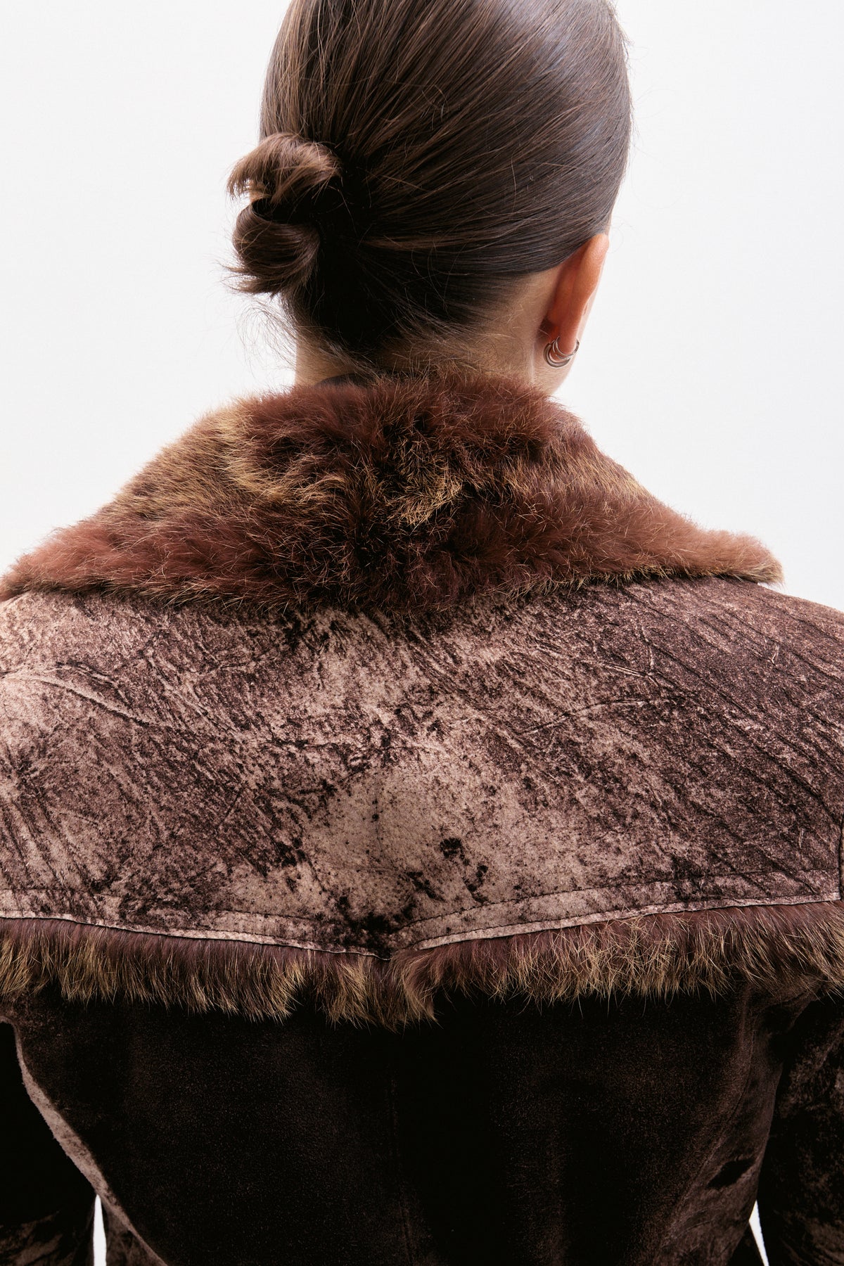 THE BROWN FUR-TRIM COAT (XS/S) - ENSO Vintage