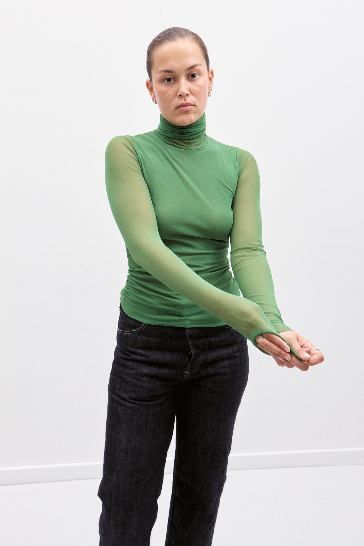 THE SHEER GREEN TURTLENECK (XS/S) - ENSO Vintage