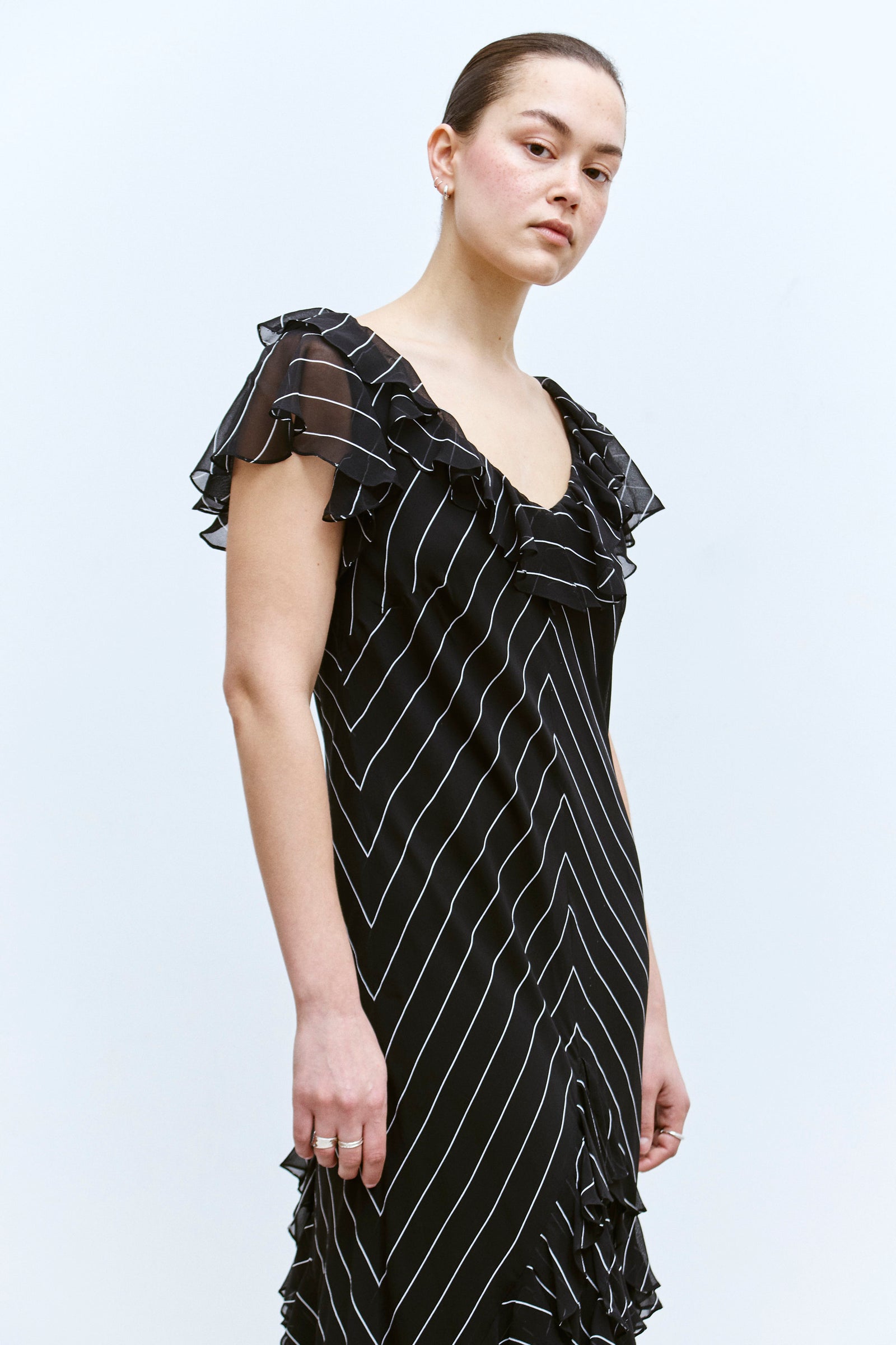 THE RUFFLED MIDI DRESS (S/M) - ENSO Vintage