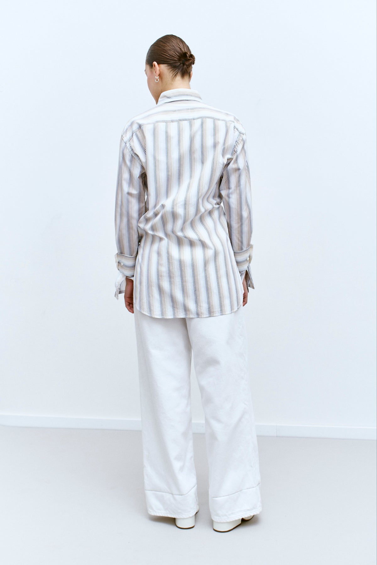 UPCYCLED WRAP CUFF SHIRT - STRIPES (XS/S) - ENSO Vintage